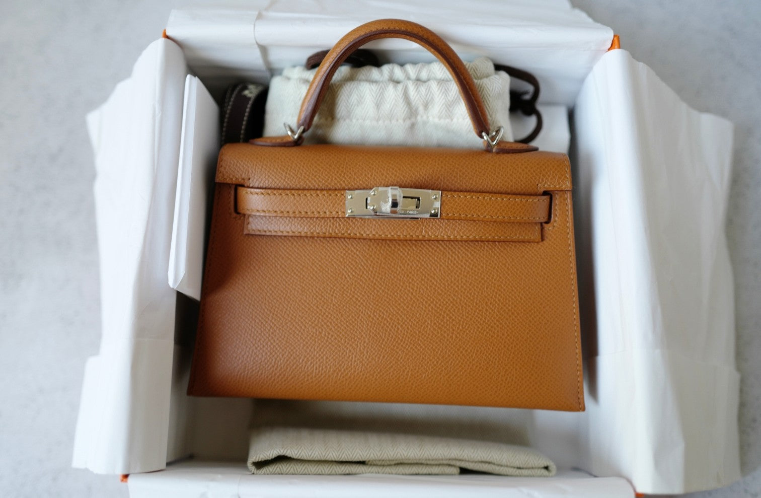 BNIB Hermès Mini Kelly 20 HSS Gold Epsom Leather Palladium Hardware