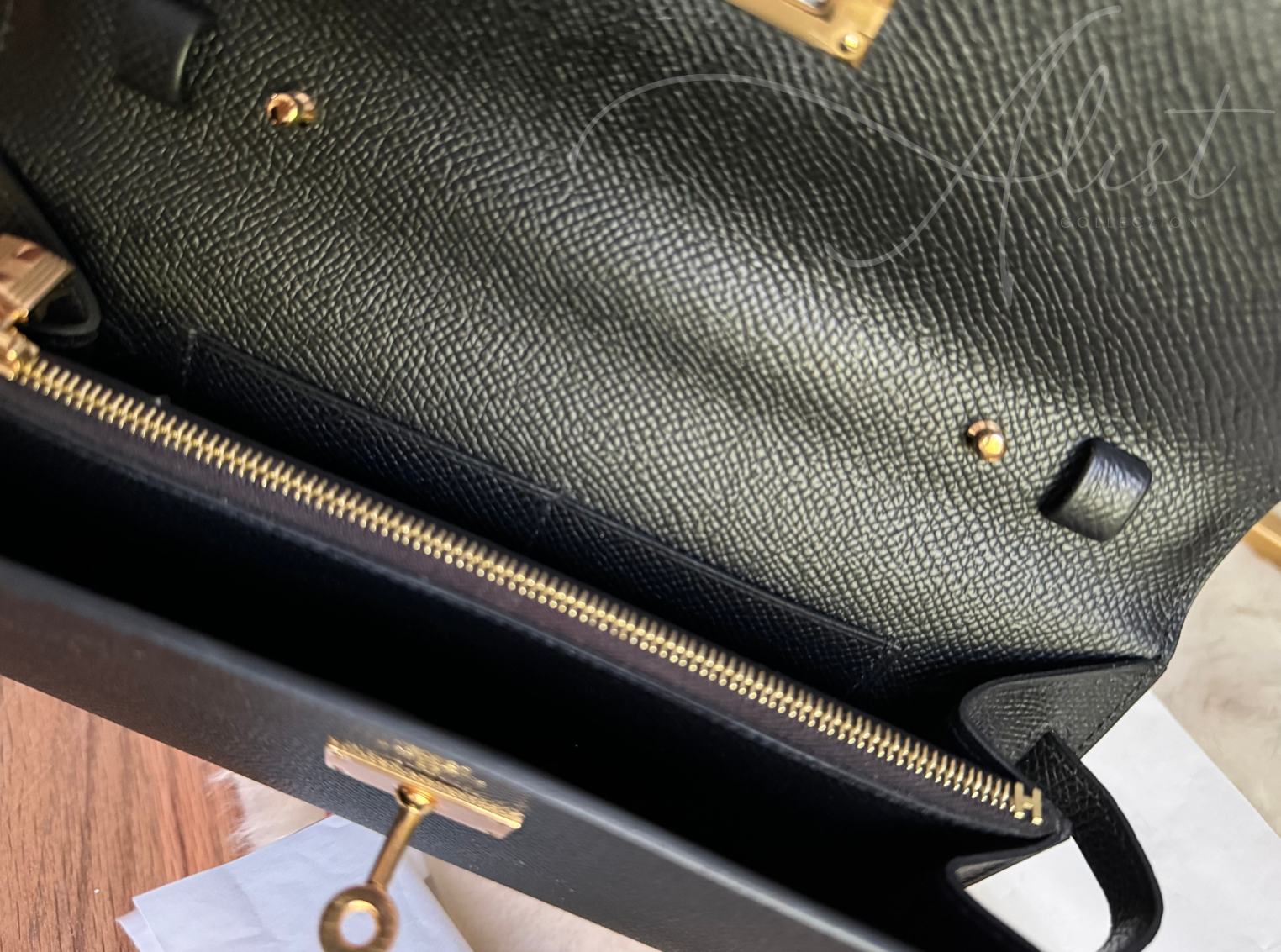 Hermes Kelly to go touch black matte alligator ghw