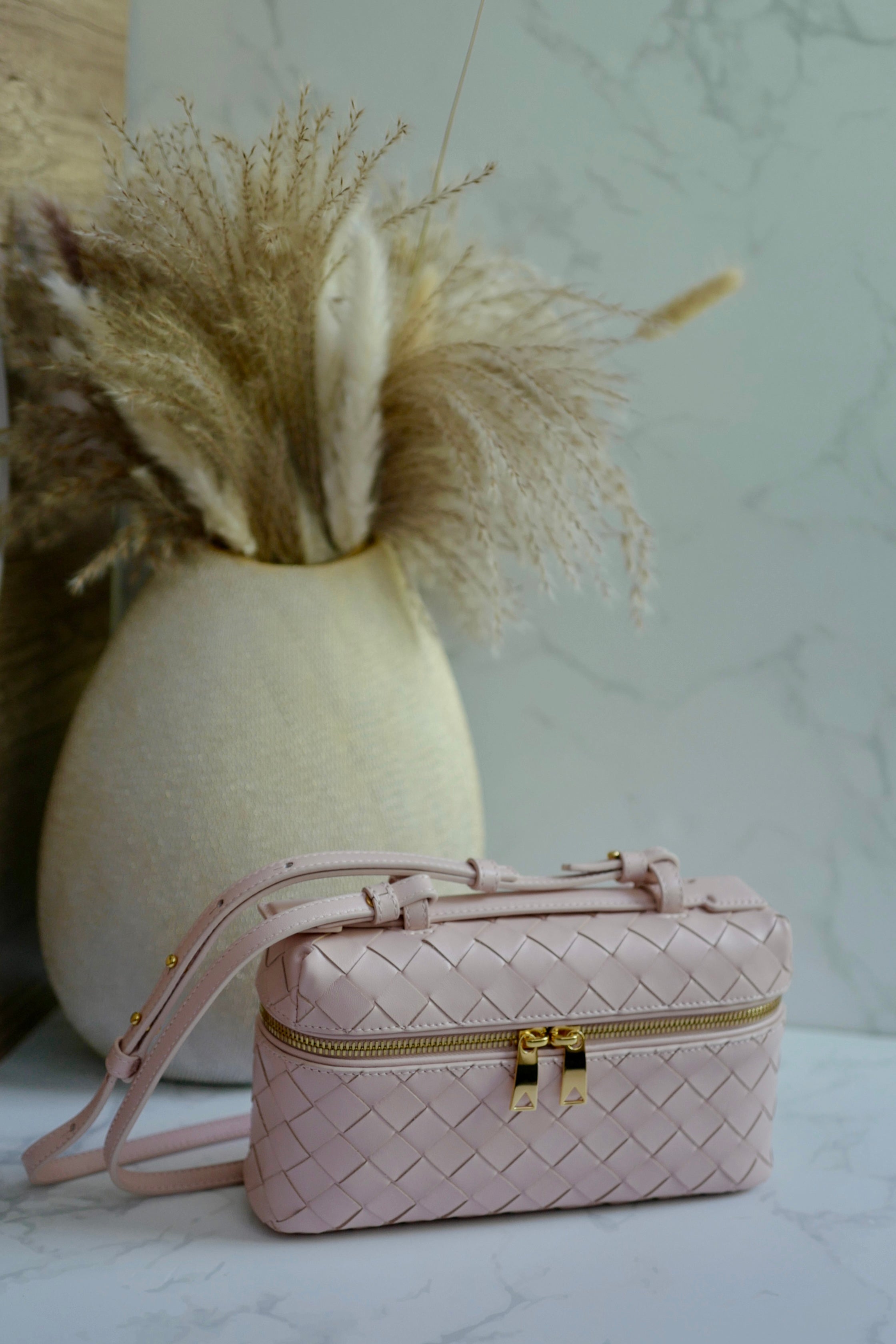 Bottega Veneta Bang Bang Vanity Bag in Cameo Pink NEW