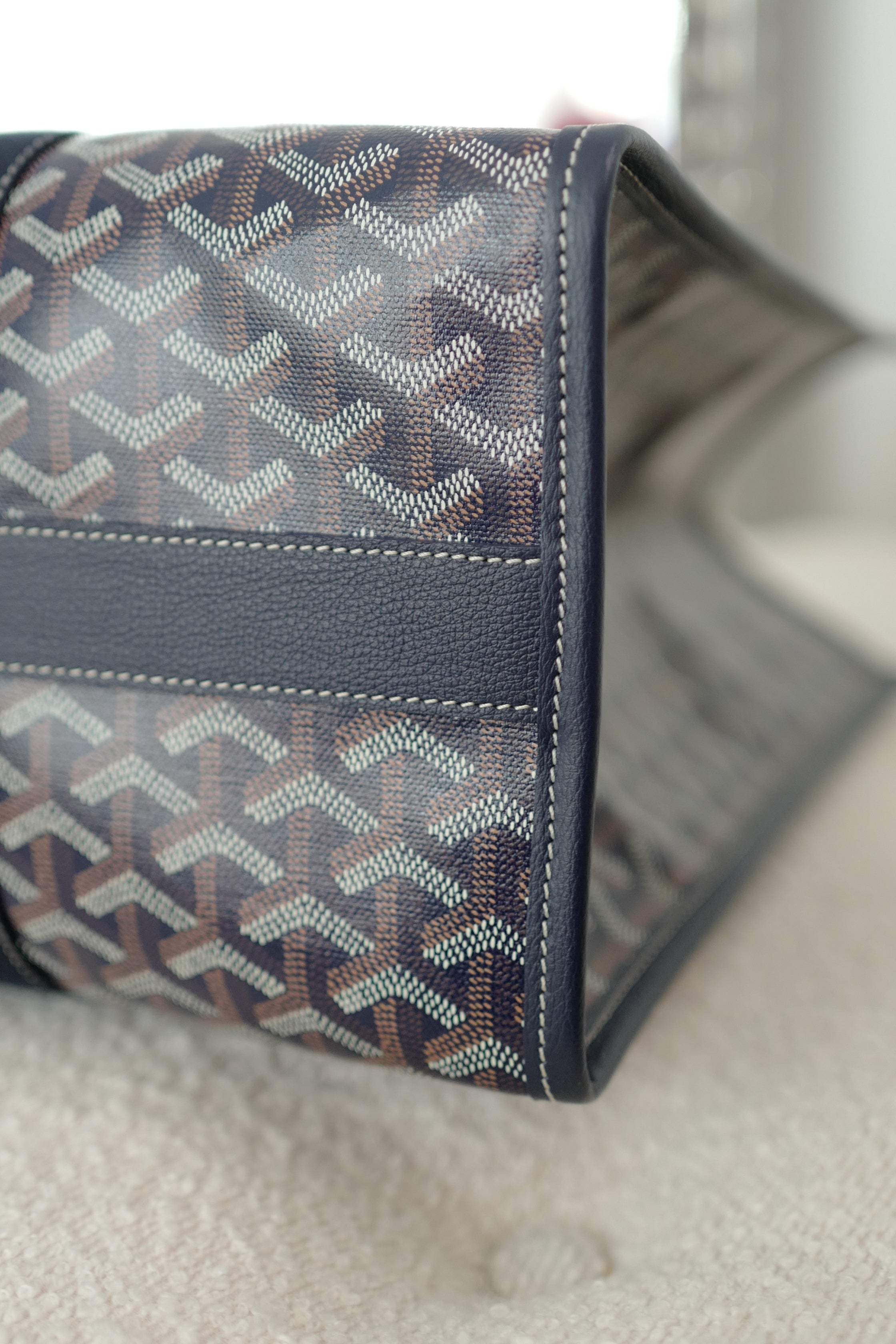 NEW Goyard Villette Tote Bag MM In Navy Blue Travel Bag