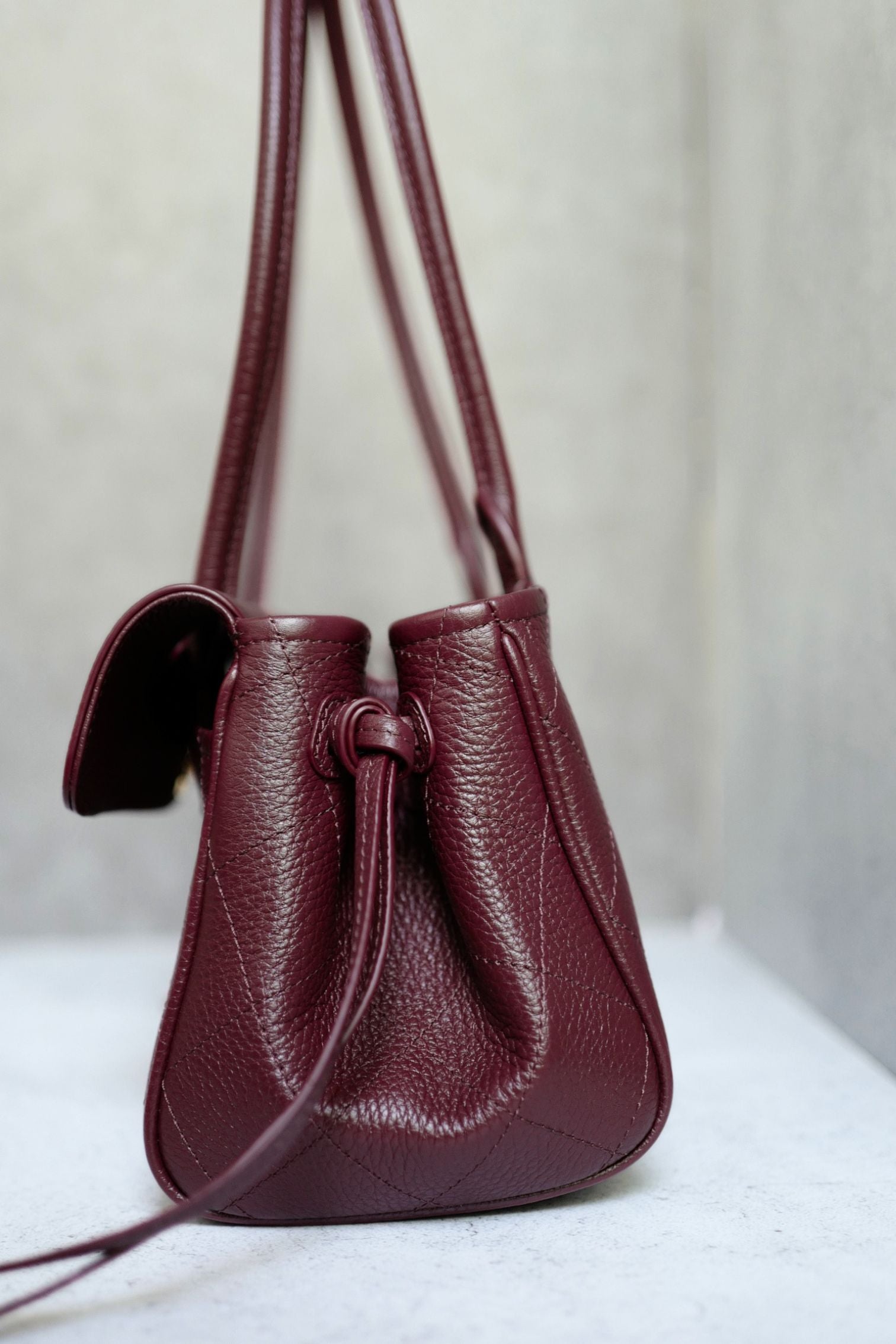 Chanel 26s Small Shopping Bag Matthieu Blazy Dark Burgundy Calfskin GHW