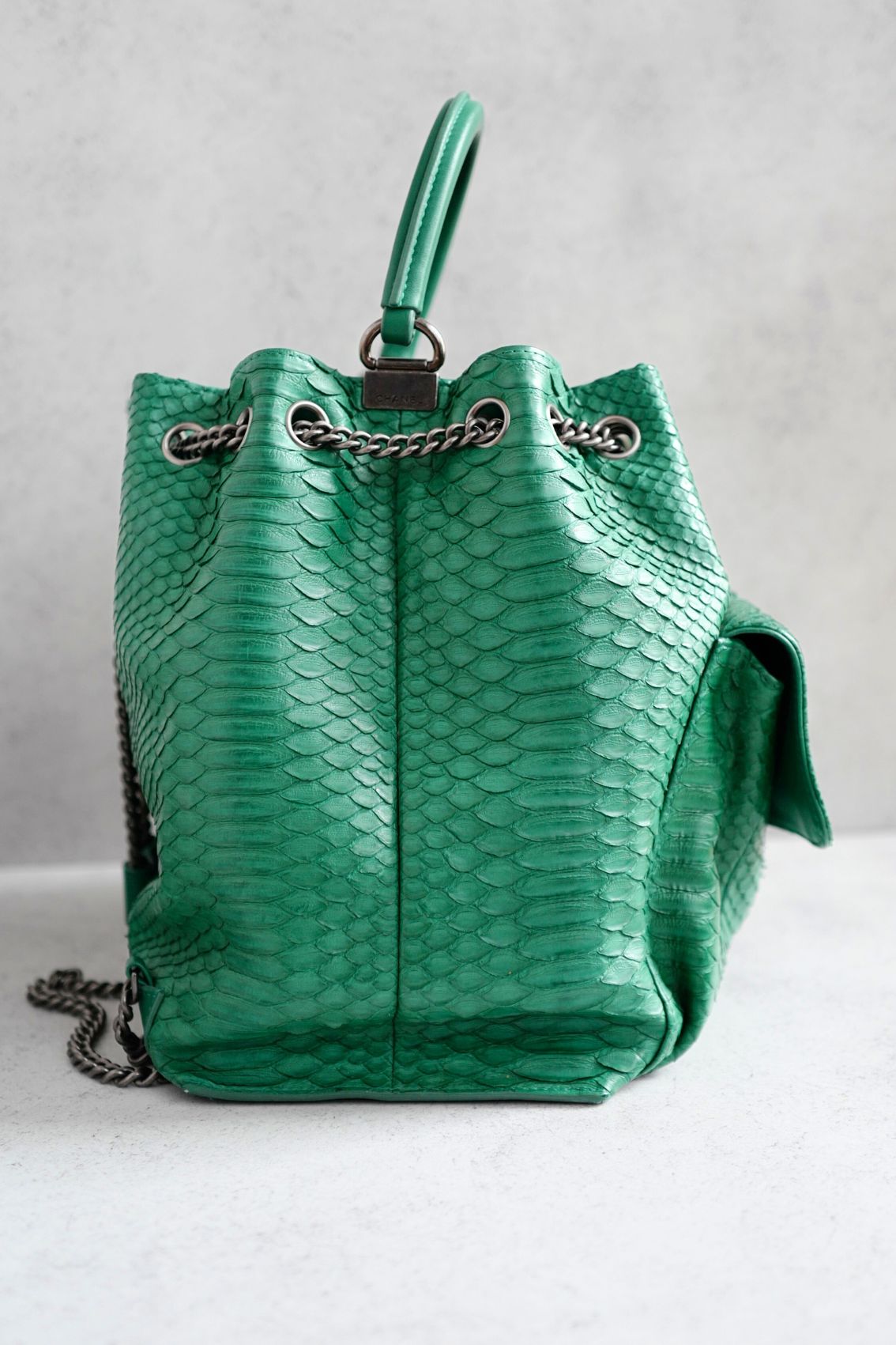 Chanel Gabrielle Backpack Drawstring bag In Phyton Exotic Rare Limited Edition