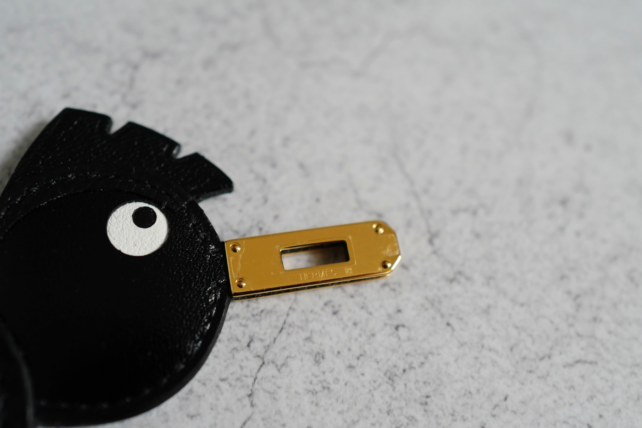 Hermès Birdy Charm Black Matte Alligator Epsom Calfskin Gold Hardware