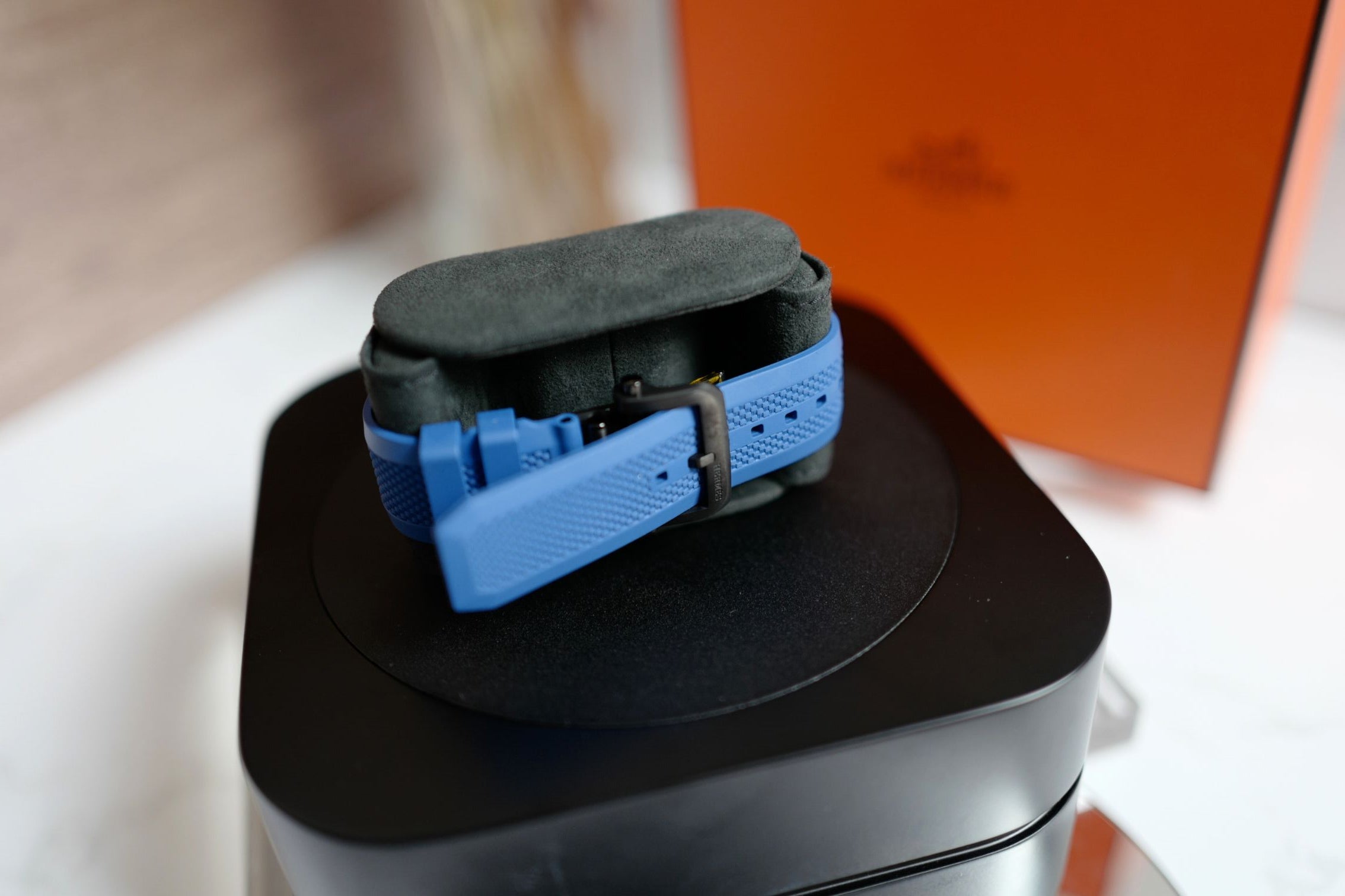 Hermès H08 Titanium Blue Edition Blue Rubber Strap 42 mm