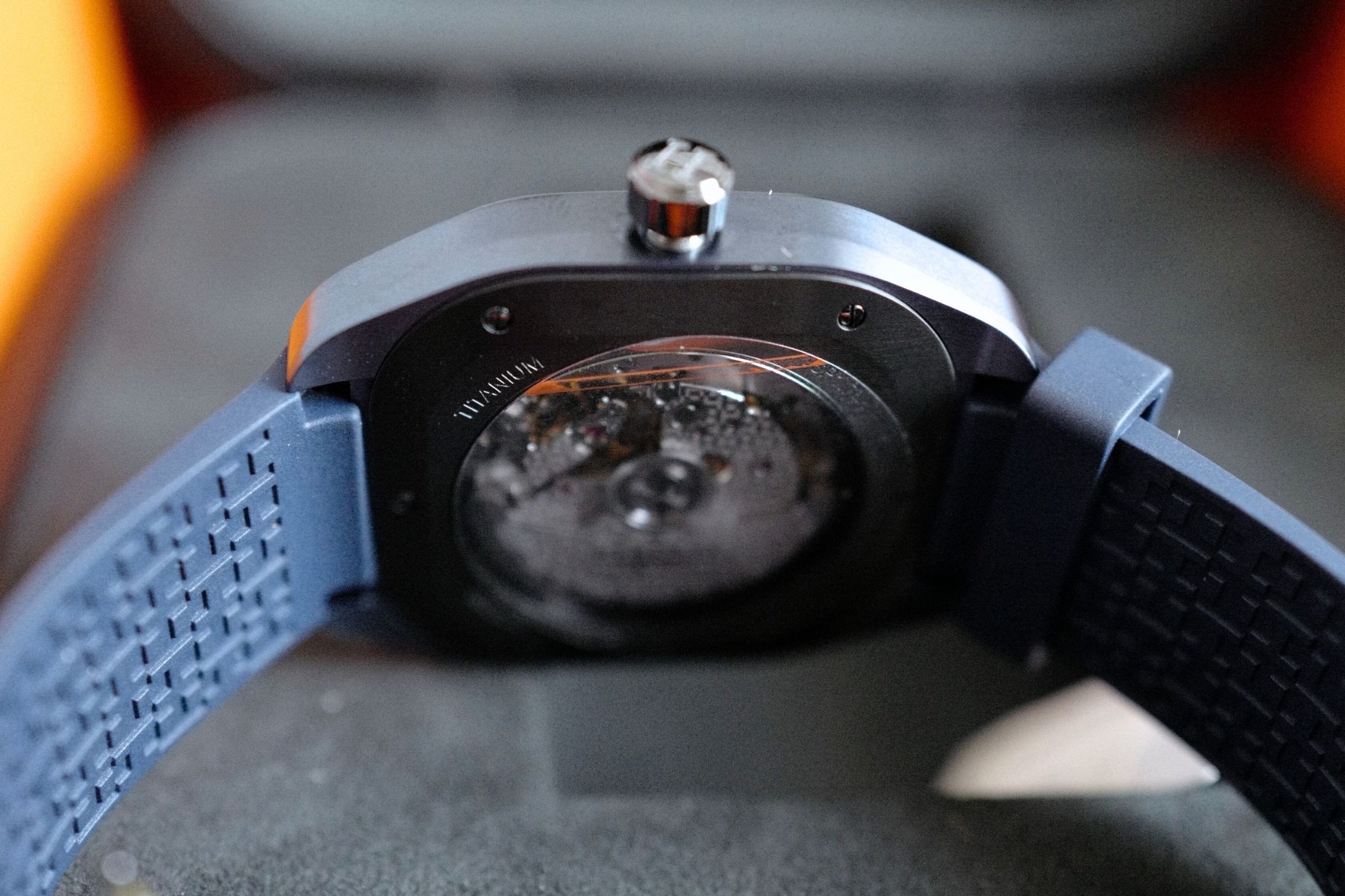 Hermès H08 Blue Dial Titanium Watch Blue Rubber Strap 42mm