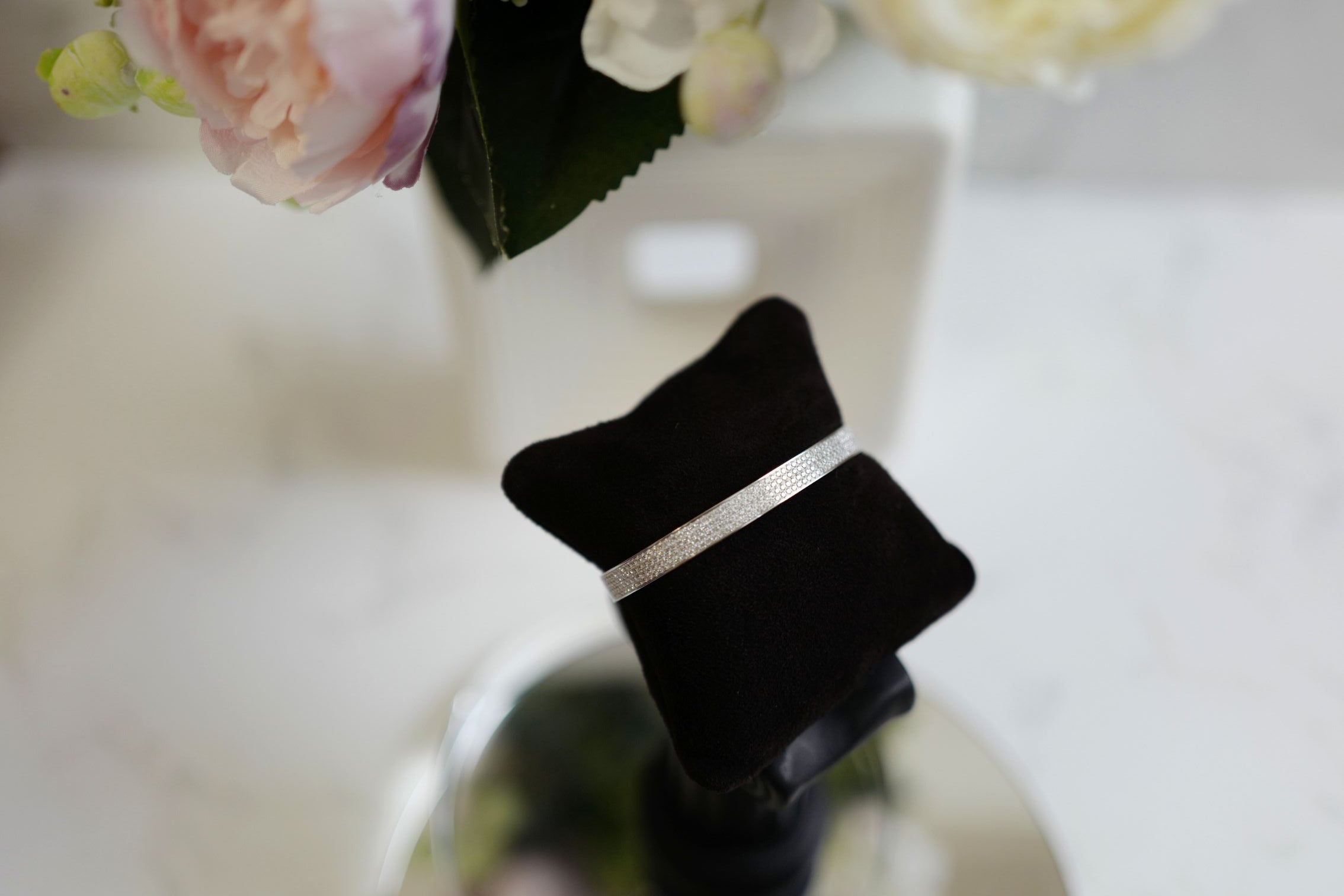 Hermès Kelly Bangle Bracelet PM Full Diamond 18K White Gold Size SH