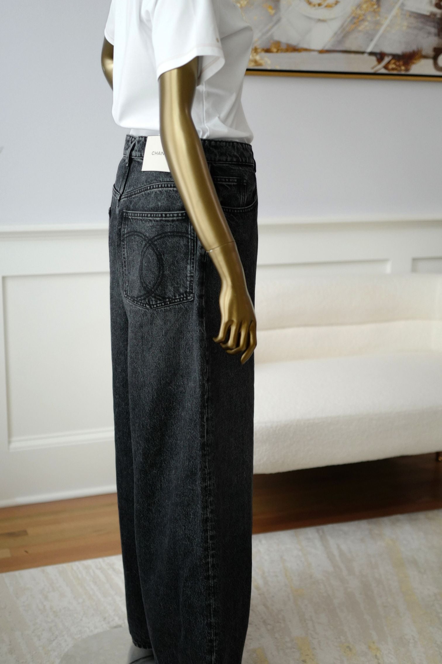 Chanel Métiers d’Art 2026 Matthieu Blazy Denim Dark Jeans Pants Size 36