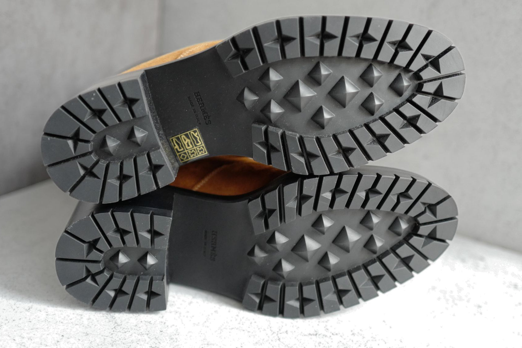 Hermes Bridge Suede Combat Boots Size 37.5 In Brown Over $1800 Retail