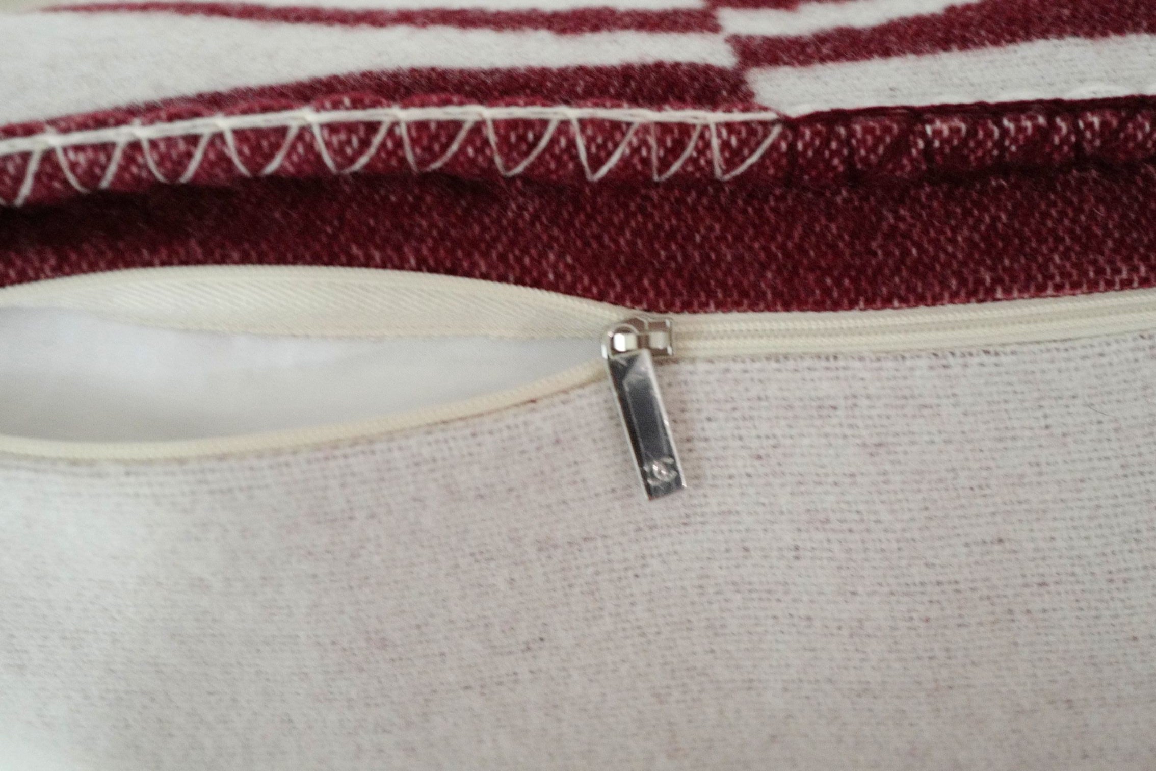 NEW Chanel CC Logo Pillow Burgundy White Wool Cashmere