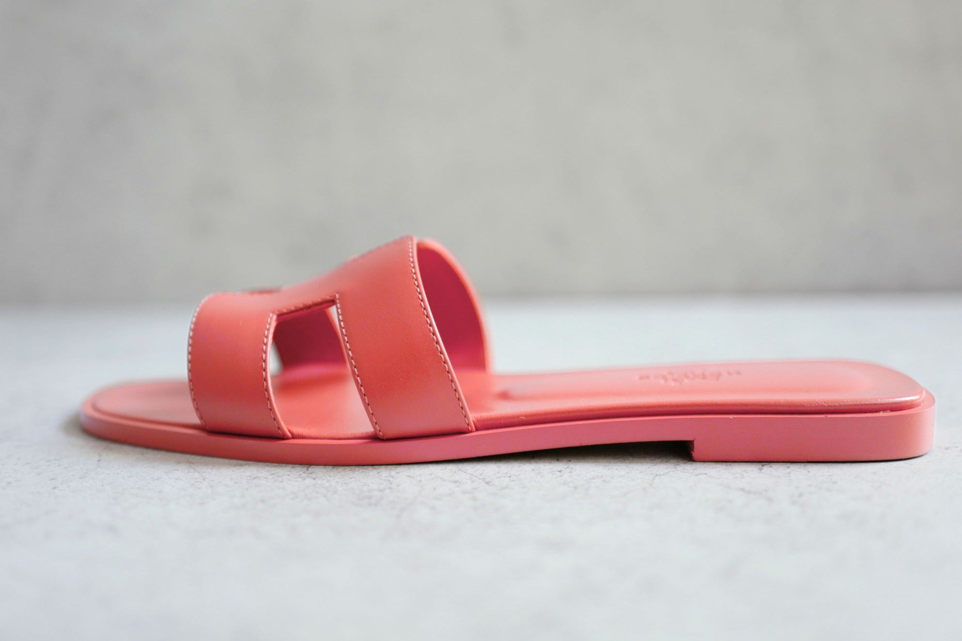 Hermès Oran Sandal Rouge Tomette Calfskin Leather Size 38.5