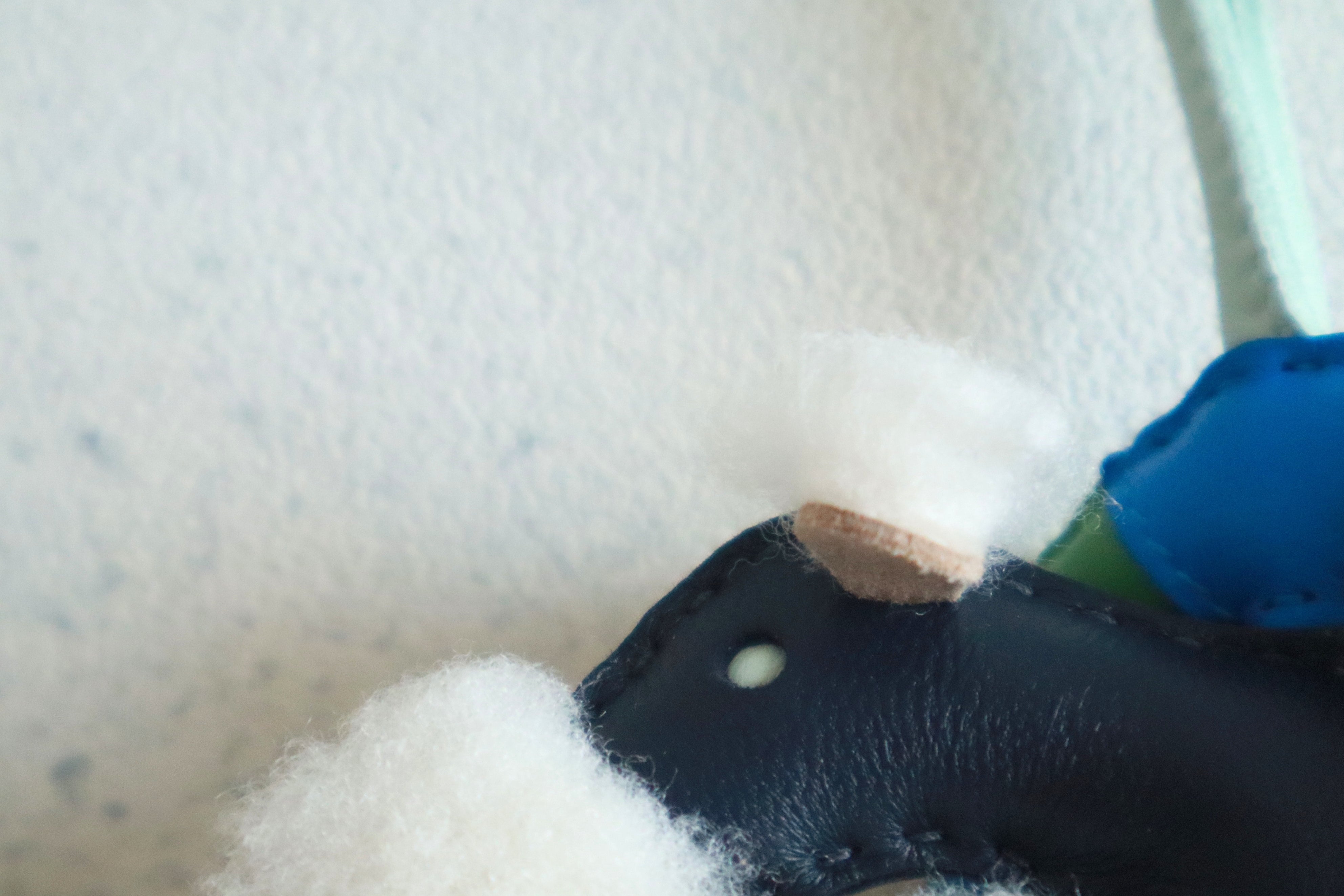 Hermès Budy A la Mer Charm Ecru Nuit Peppermint Merinos Wool Milo Lambskin