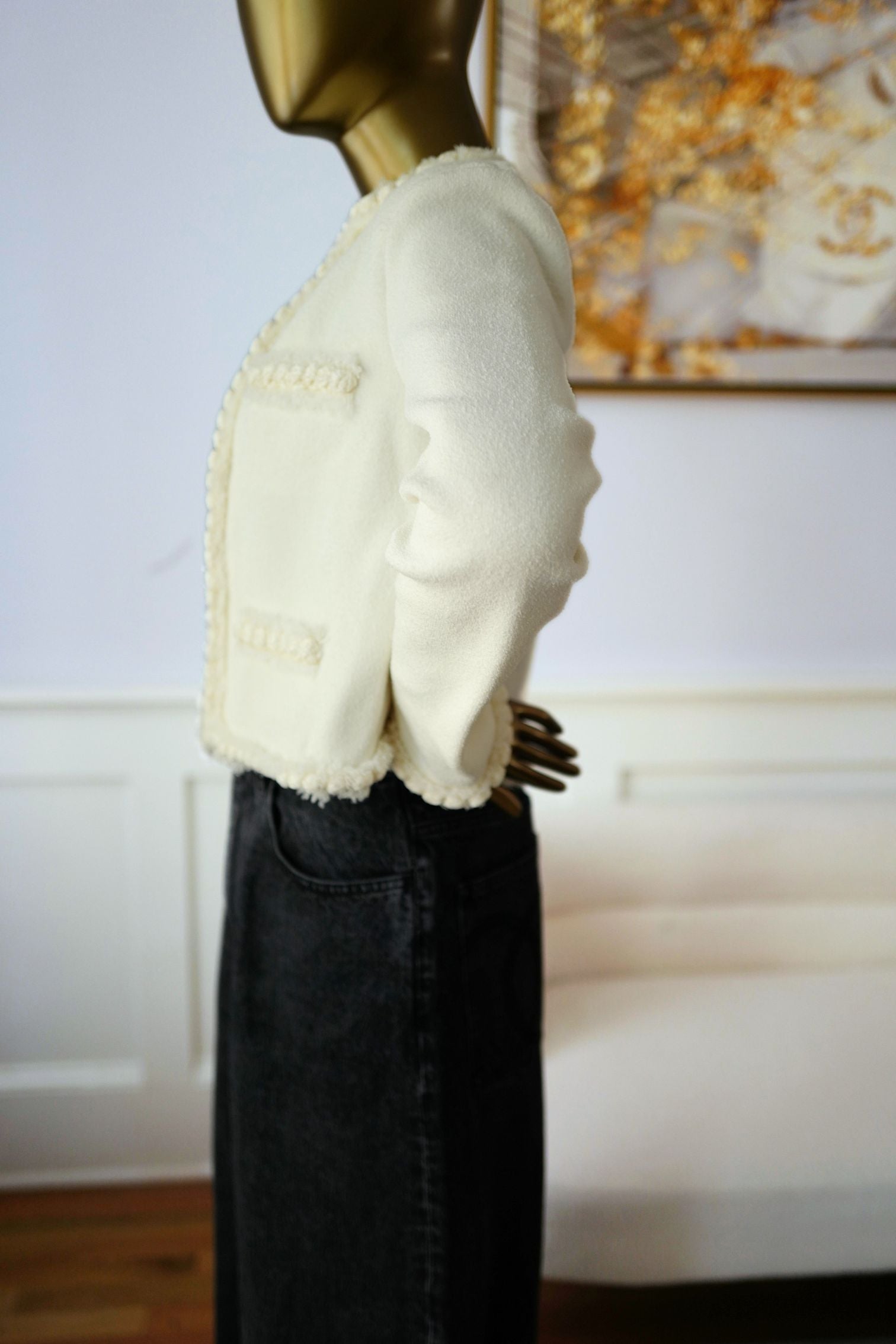 NEW Chanel Métiers d’art 2026 Collection Jacket Ivory in Silk Size 36