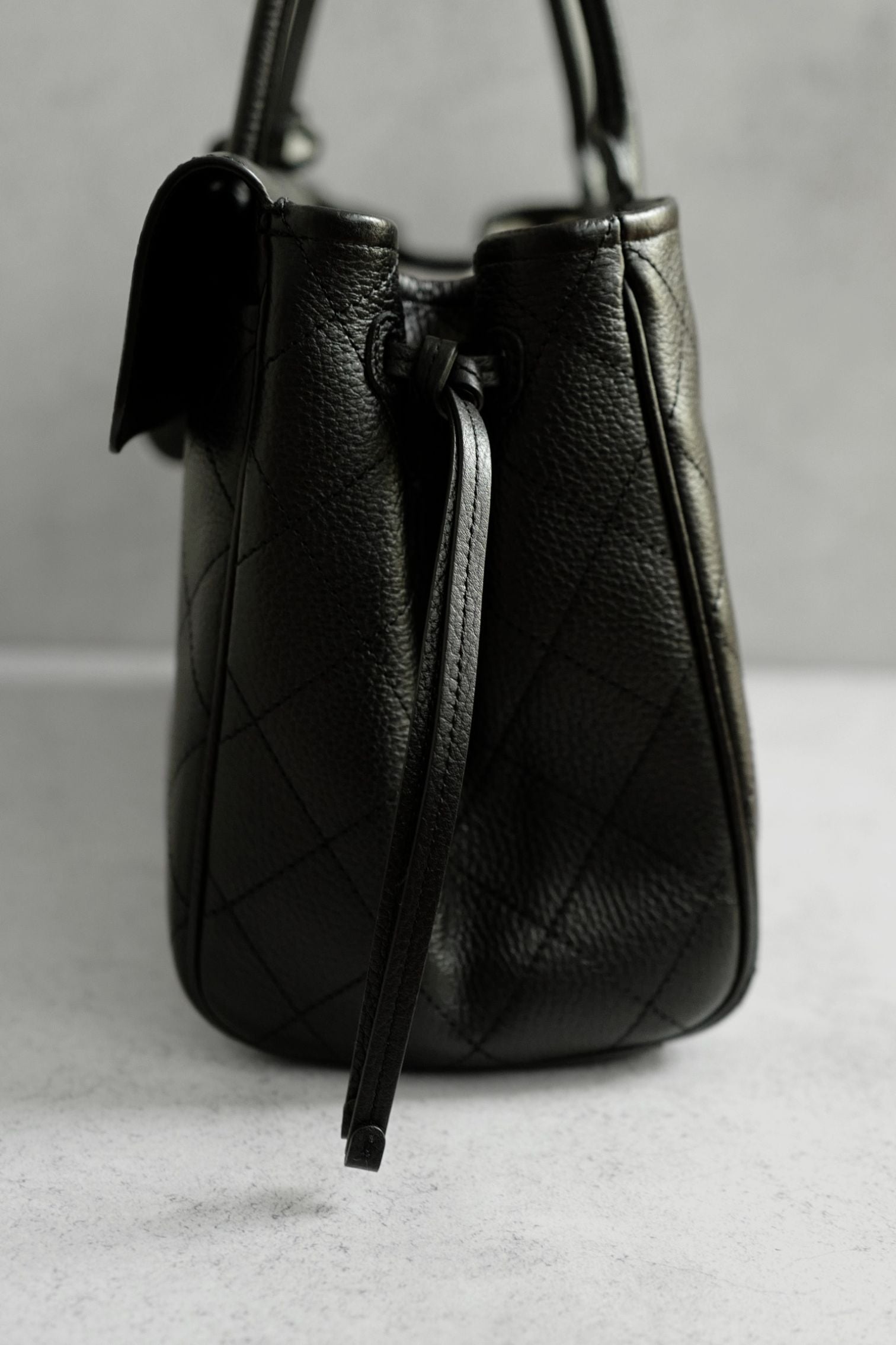 Chanel 26S Shopping Bag 38 "Matthieu Blazy's" Black Grained Calfskin Gold HW