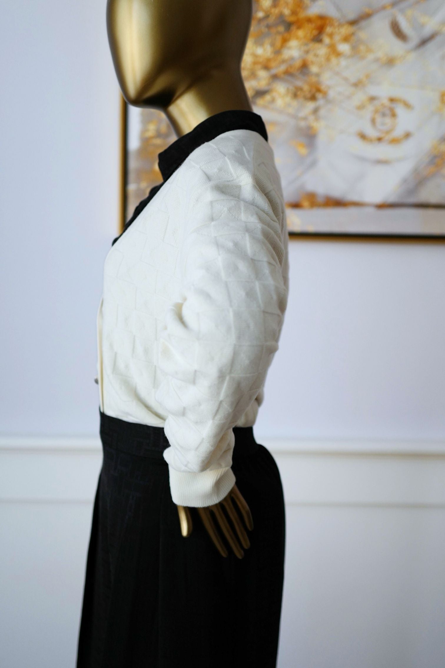 Hermès Maille Médor Softerwear Blanc Naturel Knit Cardigan Button Front Size 38