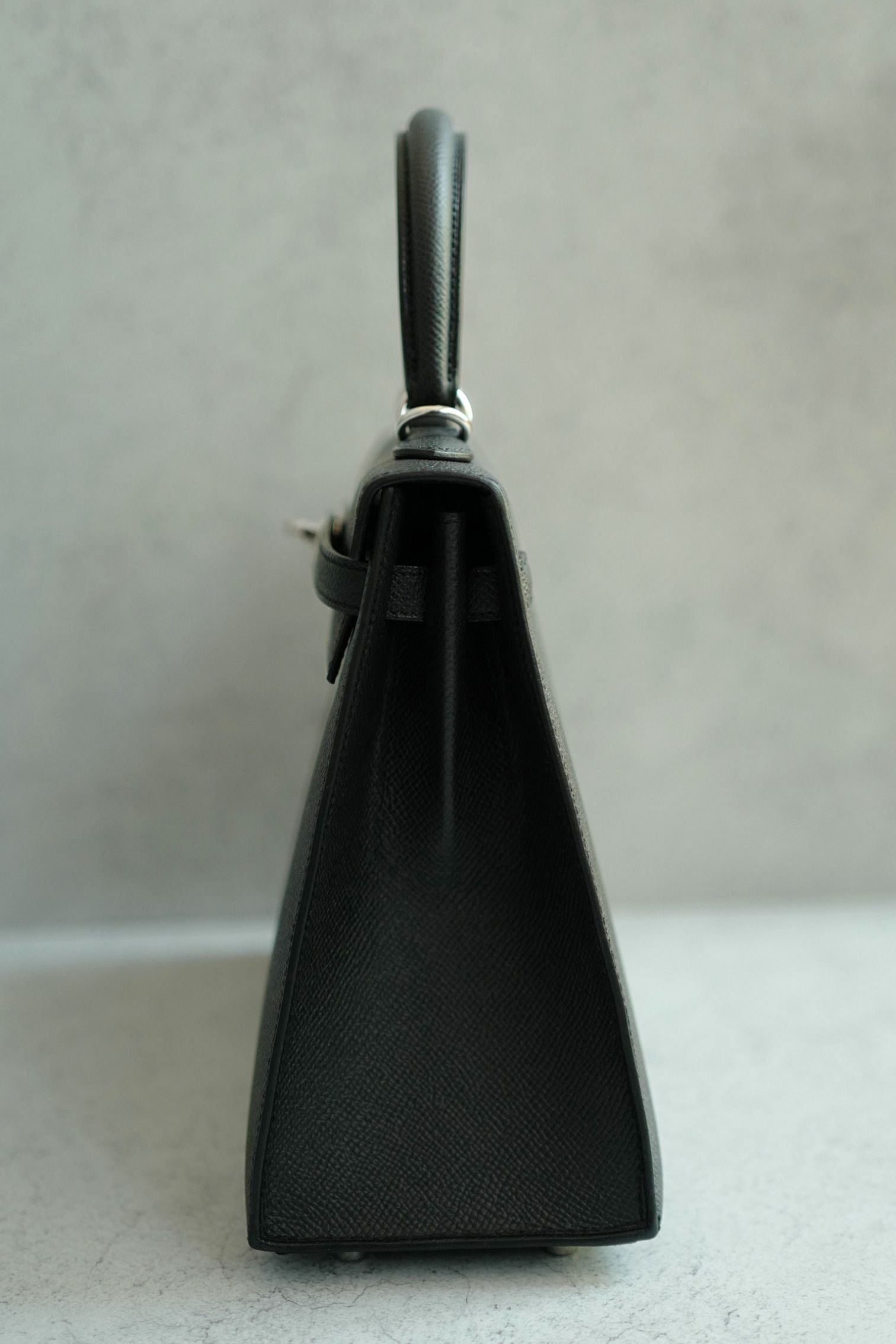 NEW Hermès Kelly 25 Black Epsom Sellier Palladium Hardware