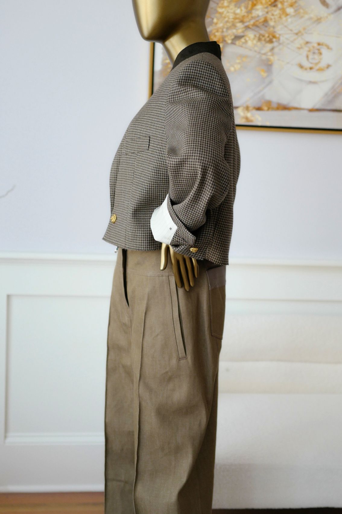Chanel 26S spring summer Matthieu Blazy Jacket Brown Ecru/Wool size 36