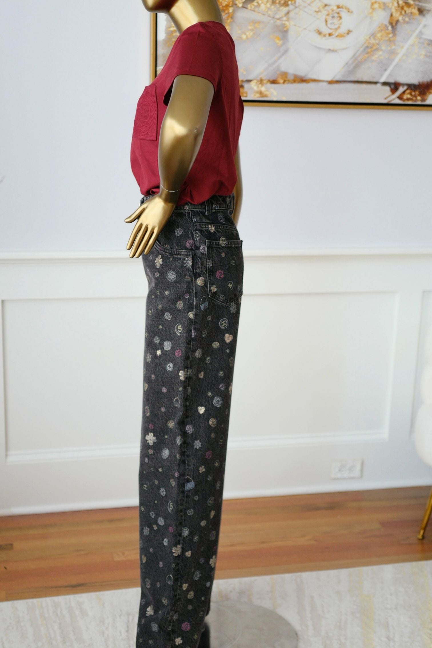 Hermès Embroidered Pocket T-Shirt Rouge Carmin Cotton Crewneck Size 36