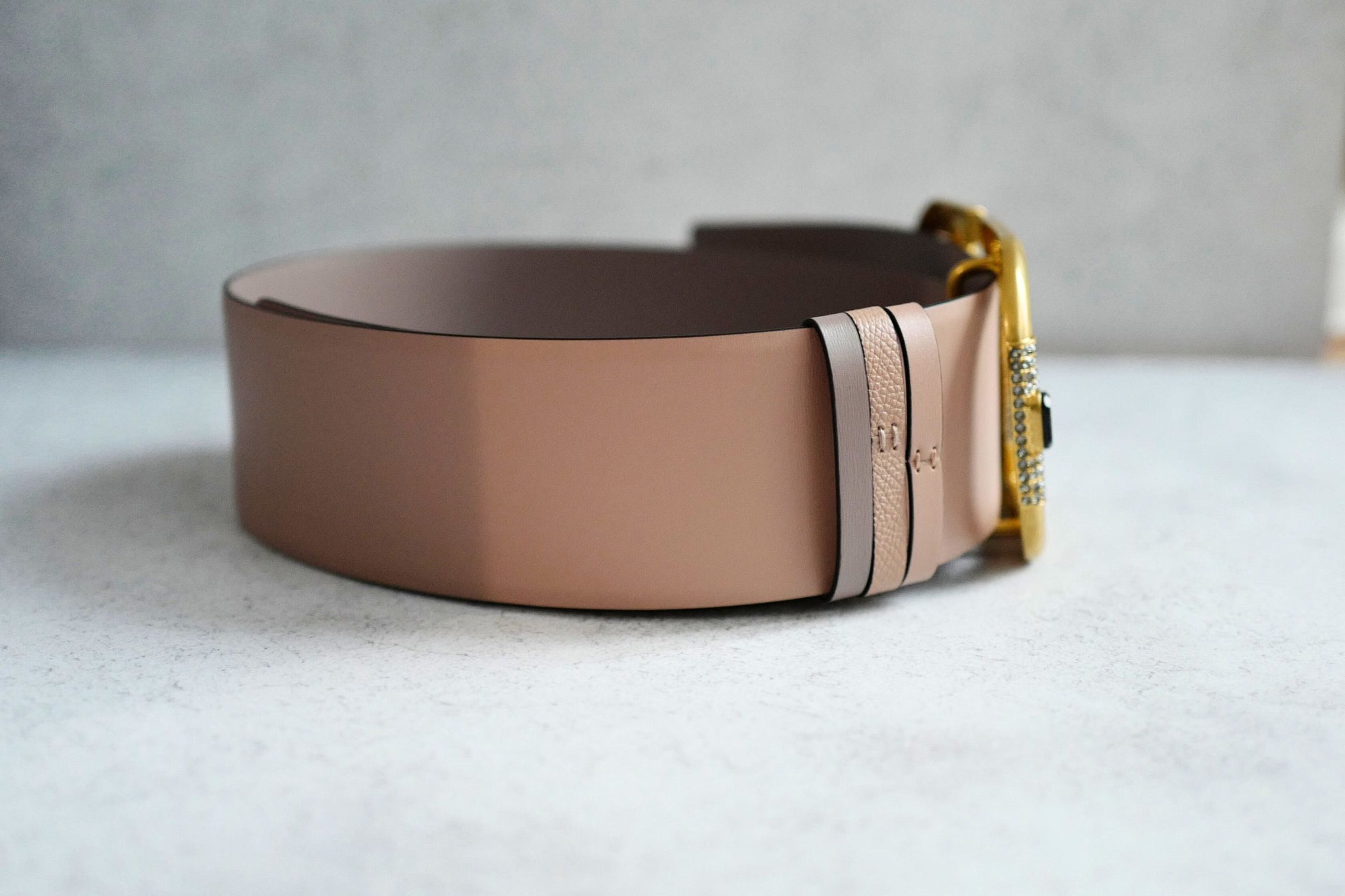 Valentino Vlogo Crystal Embellished Reversible Leather Belt Women's