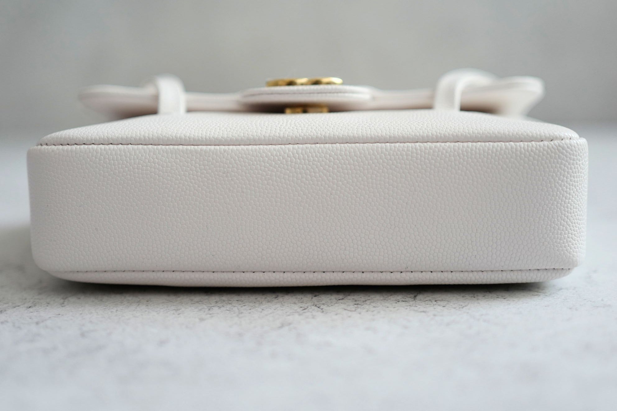 Chanel 26 Preppy Coco 17 Mini White Grained Shiny Calfskin Gold Hardware