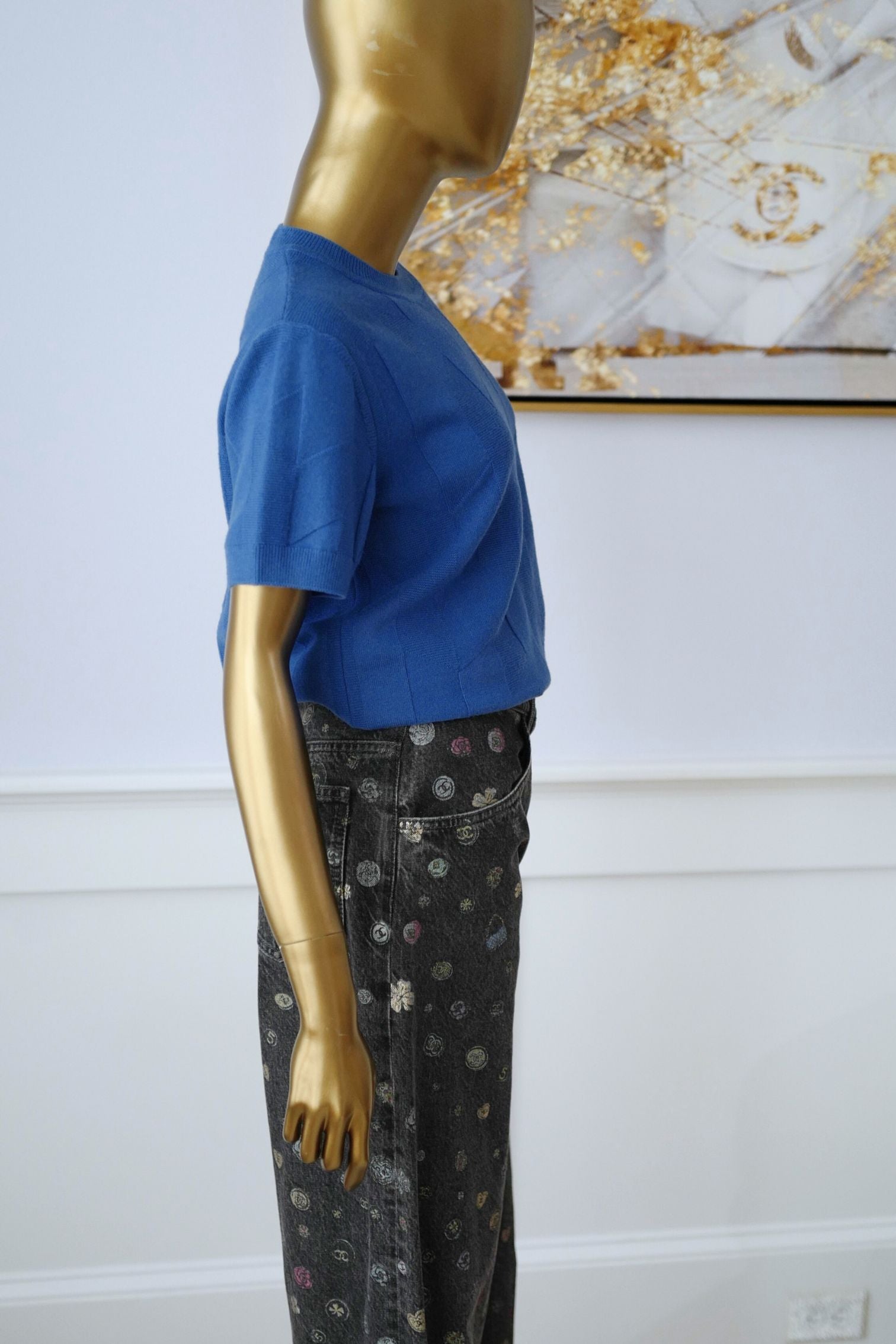 Hermès Pull Manches Longues Bleu Payne Size 38