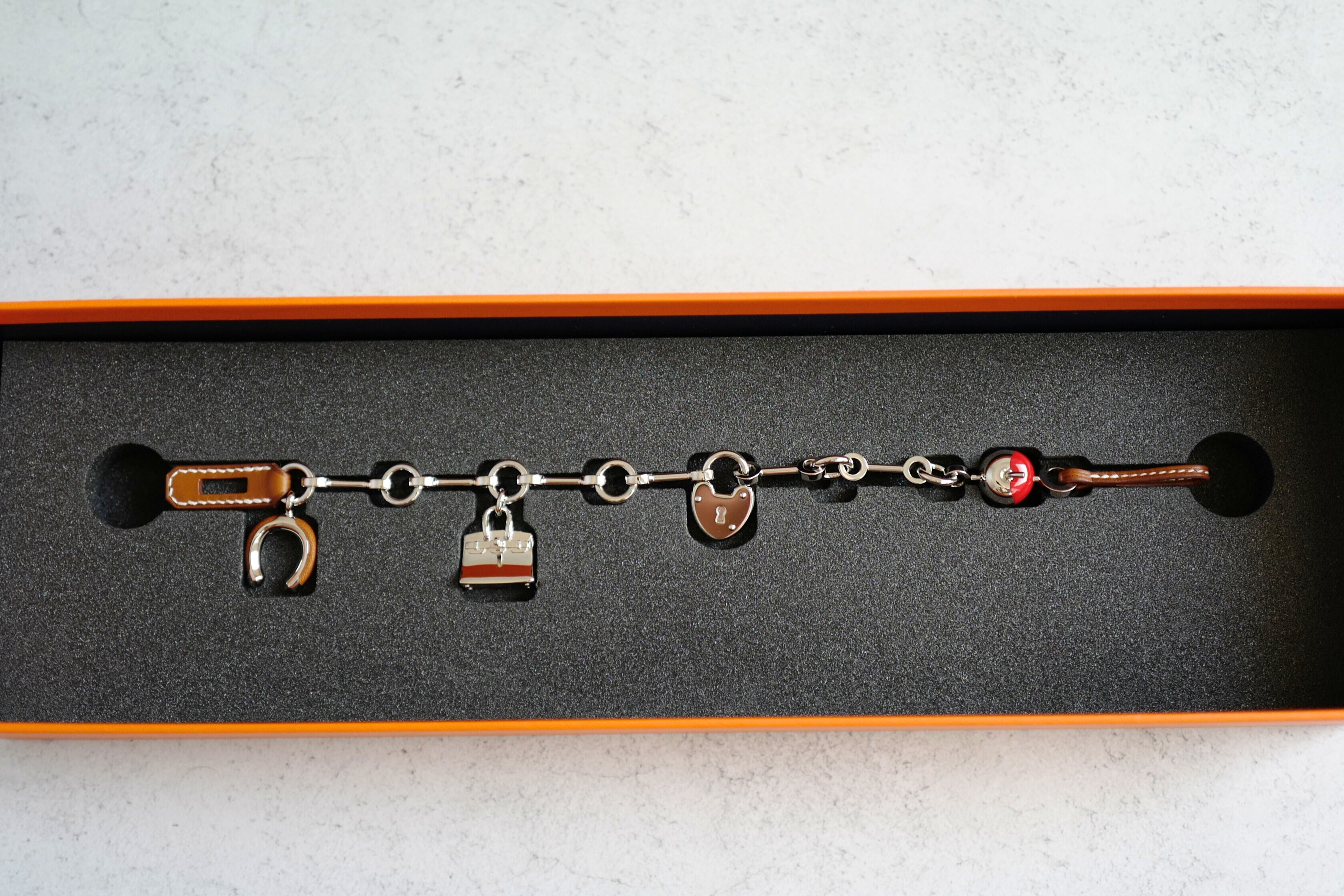 Hermès Bijou Birkin N°1 Charm Fauve/Rouge Metal and Barenia Calfskin