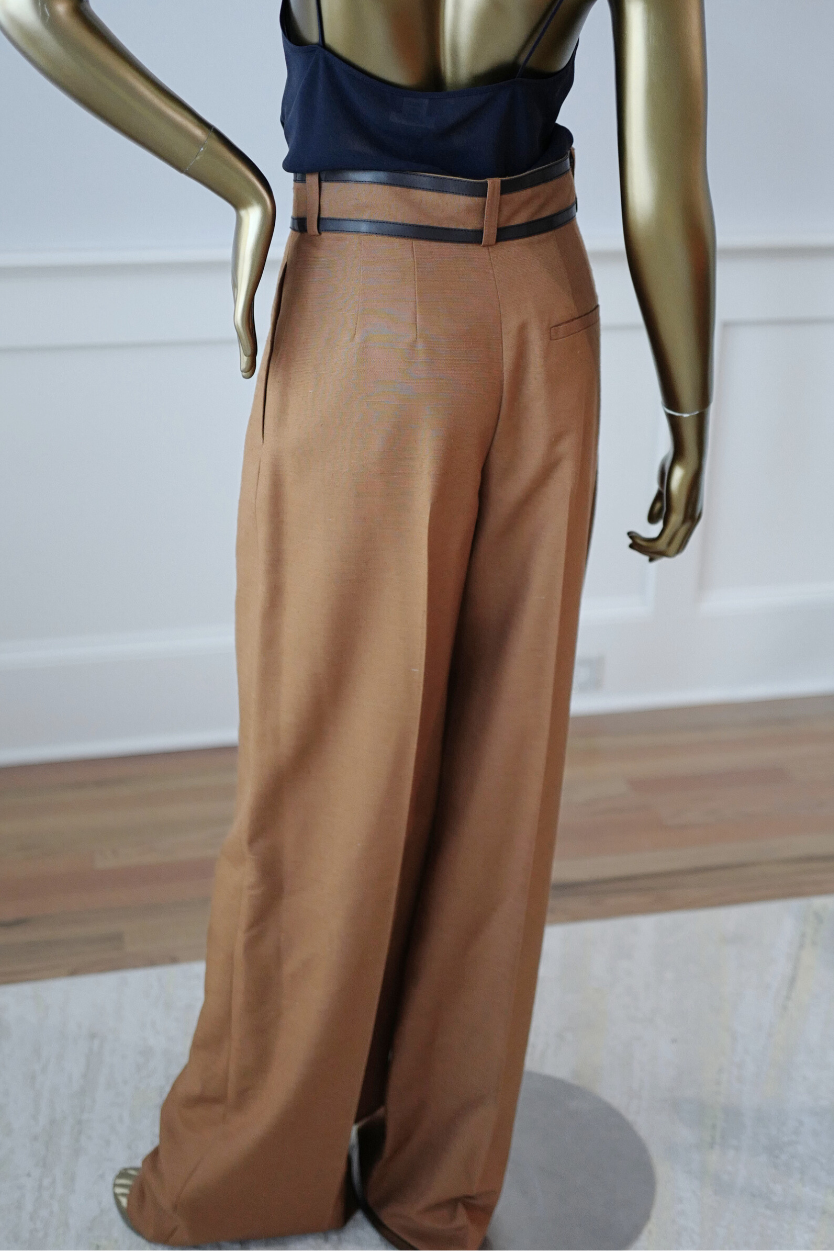NEW Hermès Women’s Trousers in Marron Muscade Cotton Size 36