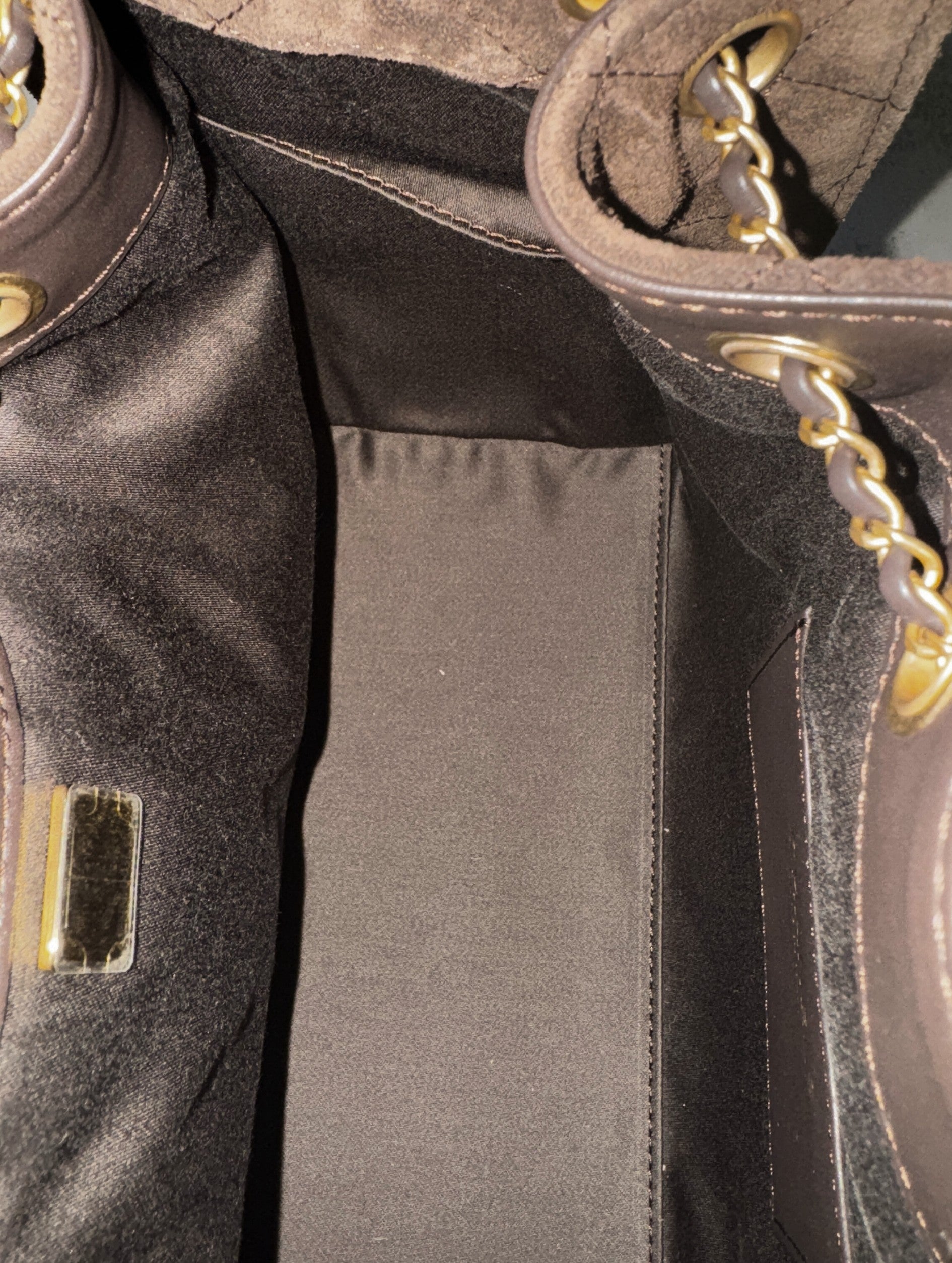 Chanel 25K Small Hobo Bag Dark Brown Suede with Gold Hardware