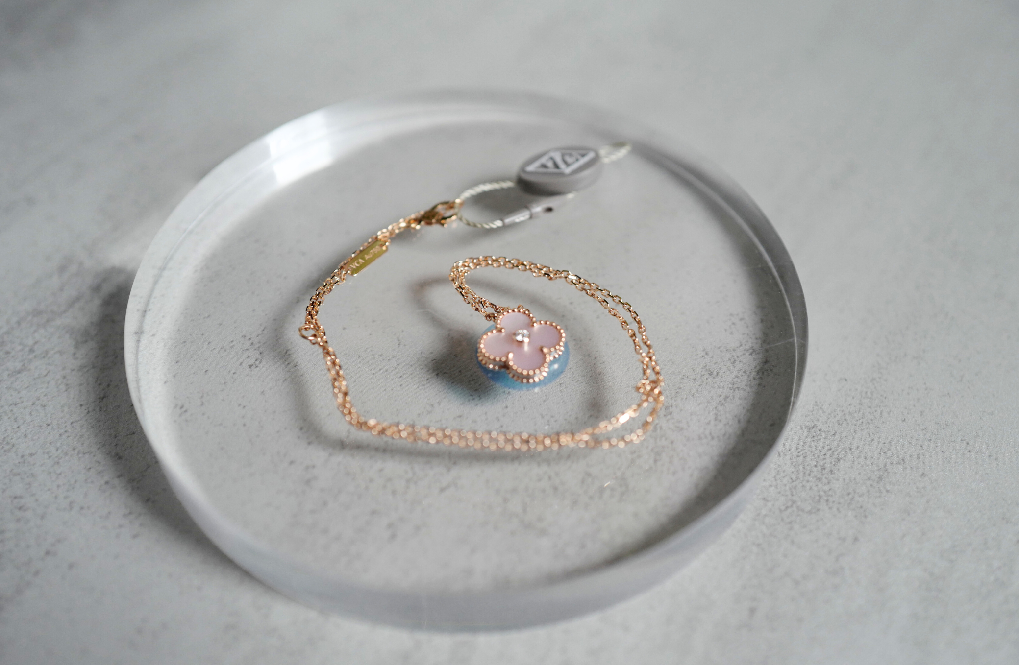 Van Cleef & Arpels 2025 Holiday Alhambra Pendant Pink MOP & Rose Gold