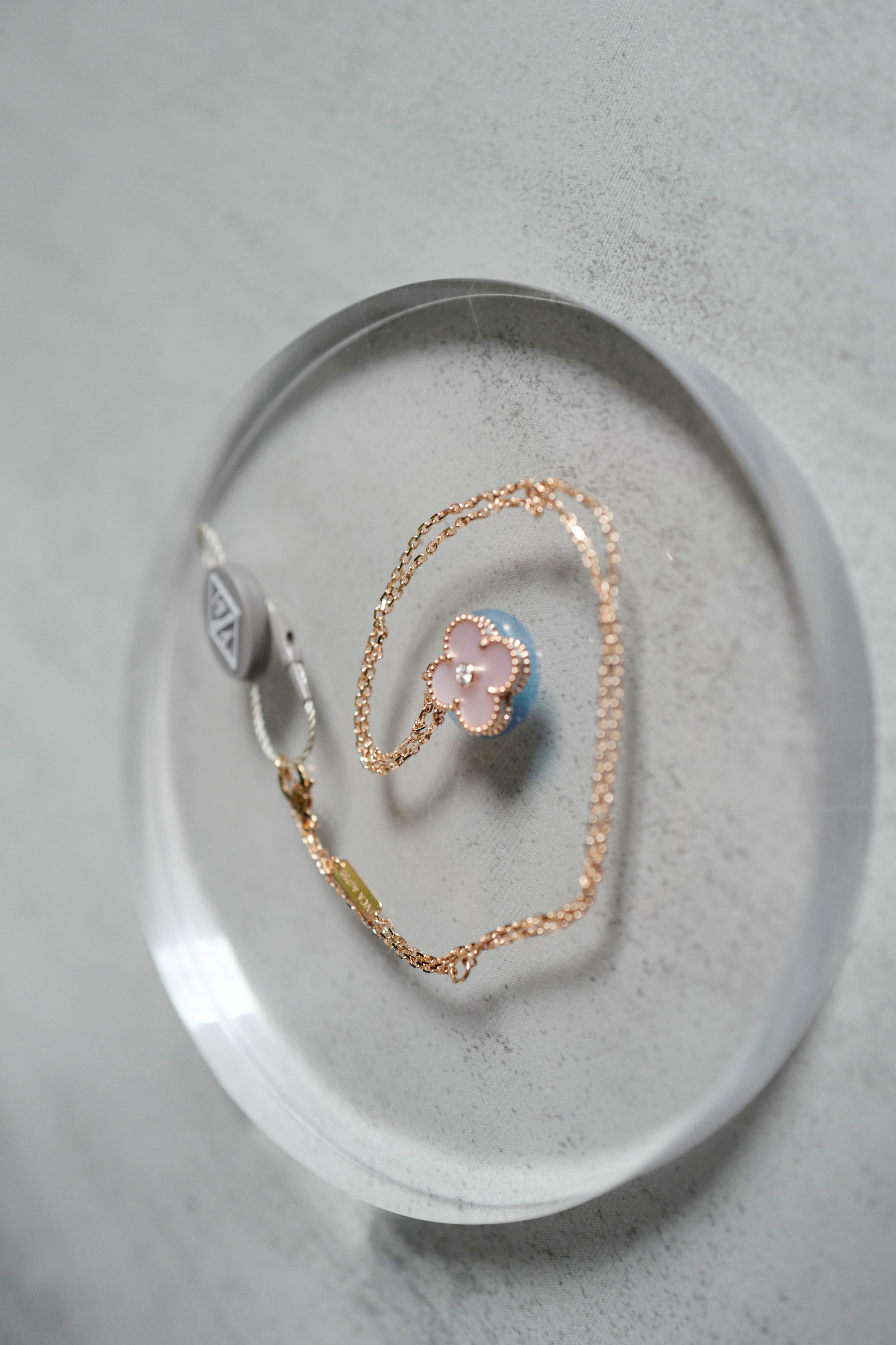 Van Cleef & Arpels 2025 Holiday Alhambra Pendant Pink MOP & Rose Gold