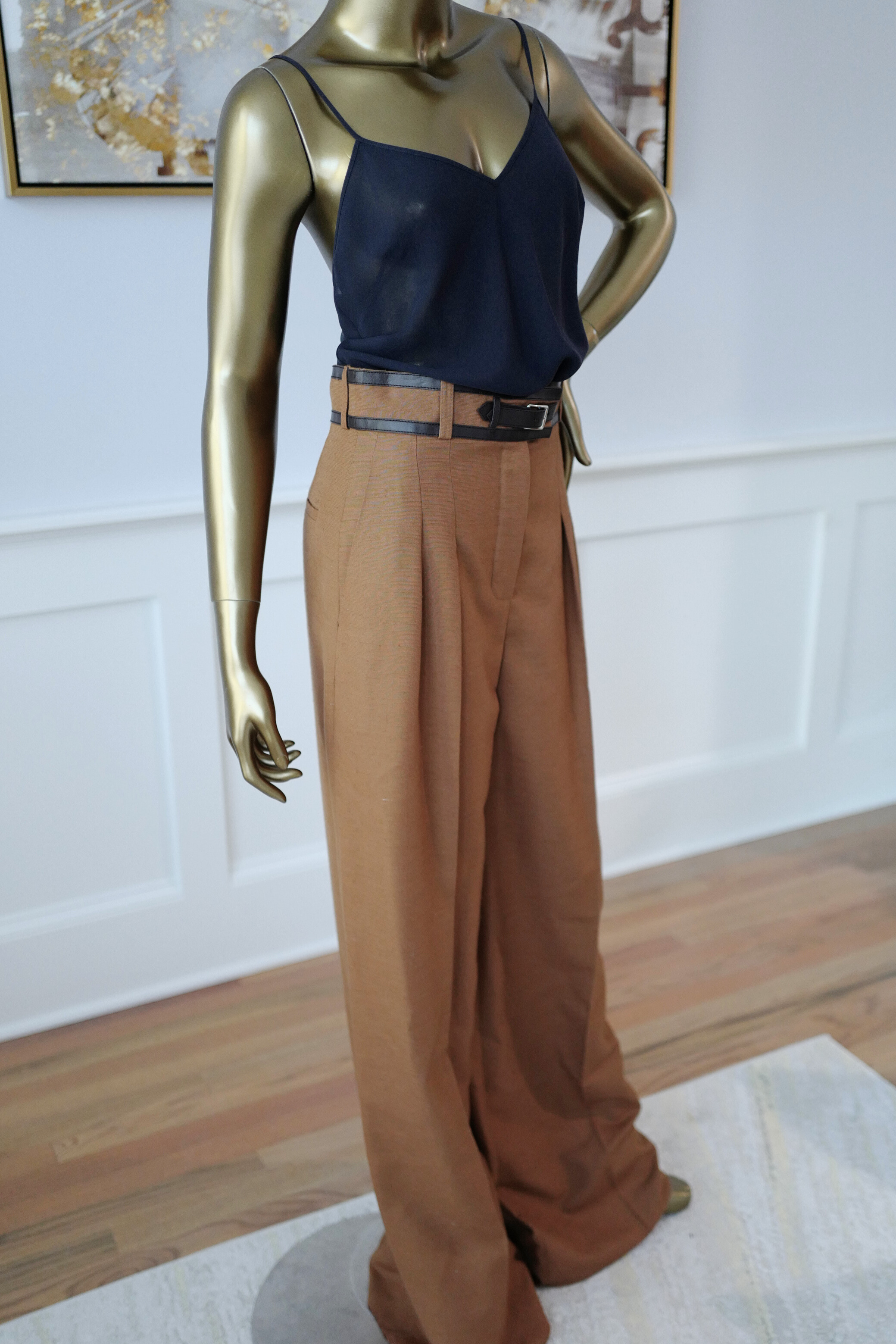 NEW Hermès Women’s Trousers in Marron Muscade Cotton Size 36