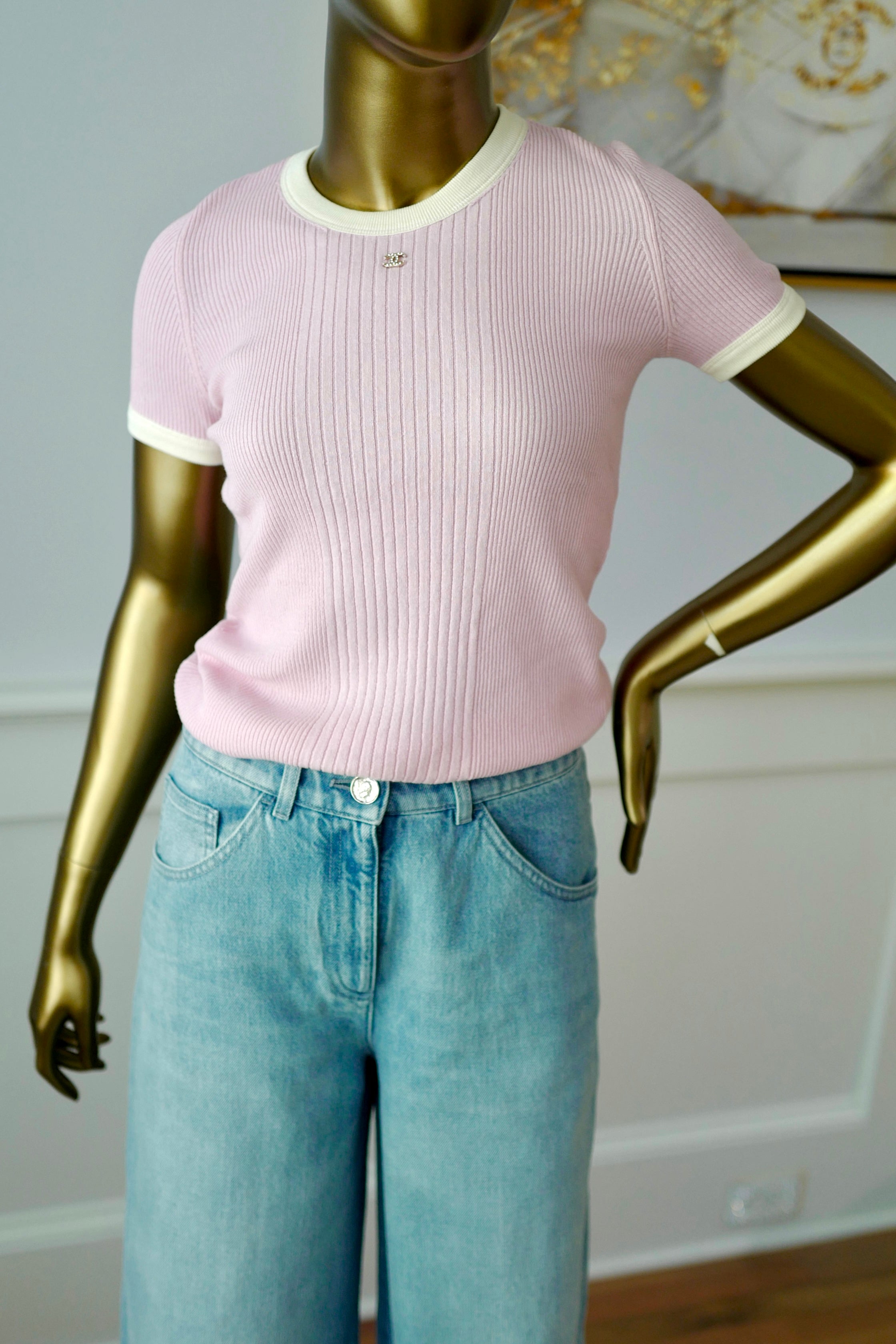 CHANELココビーチ2025♡38 NEW Chanel Coco Beach 2025 Collection T-Shirt size 38