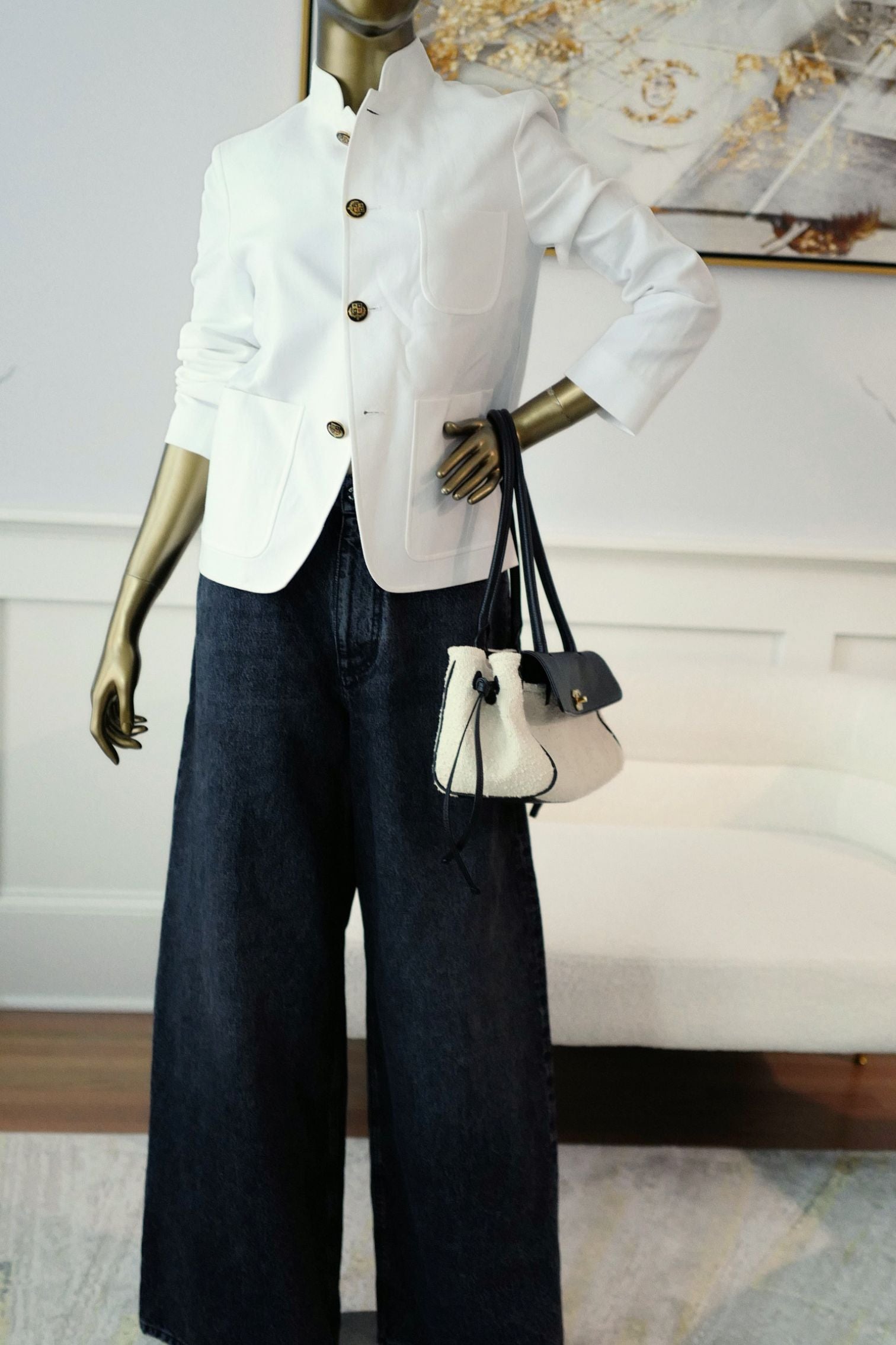 New Loro Piana Spagna Mini Jacket Linen White size 40