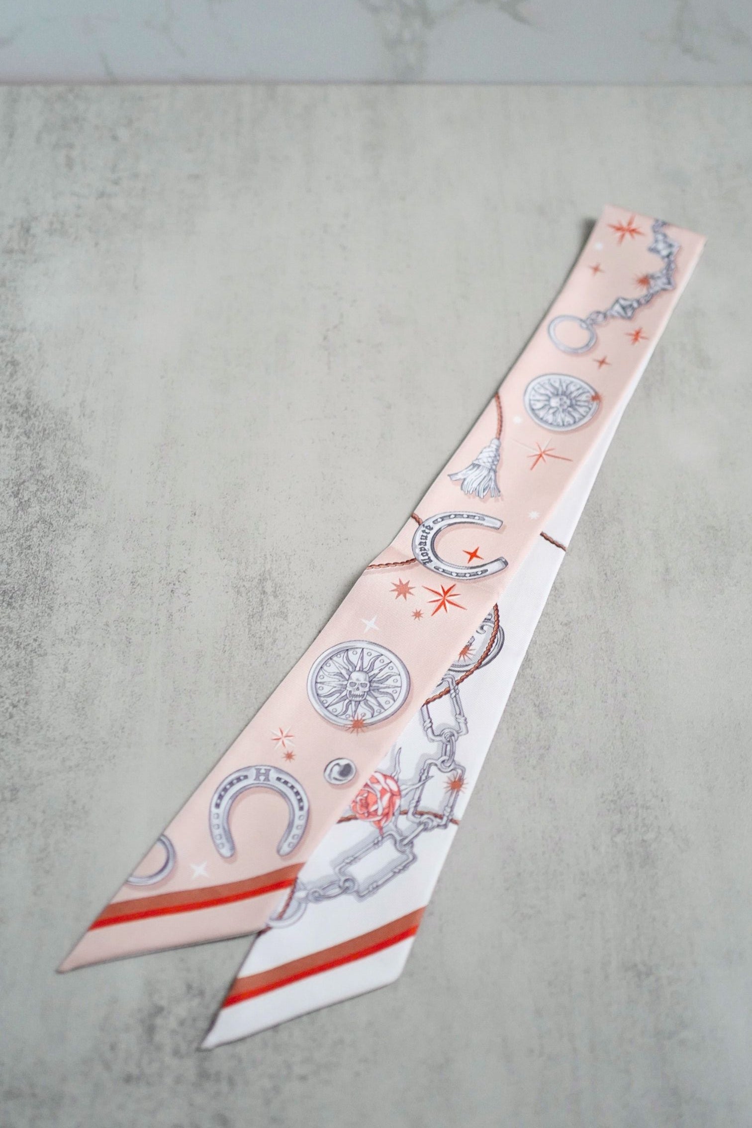 Hermès C’est La Fête Twilly Beige Rose / Caramel / Blanc