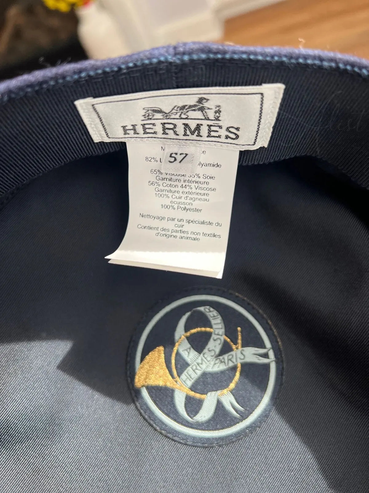 NEW Hermes Casquette Saint Malo in Navy Size 57 Hat