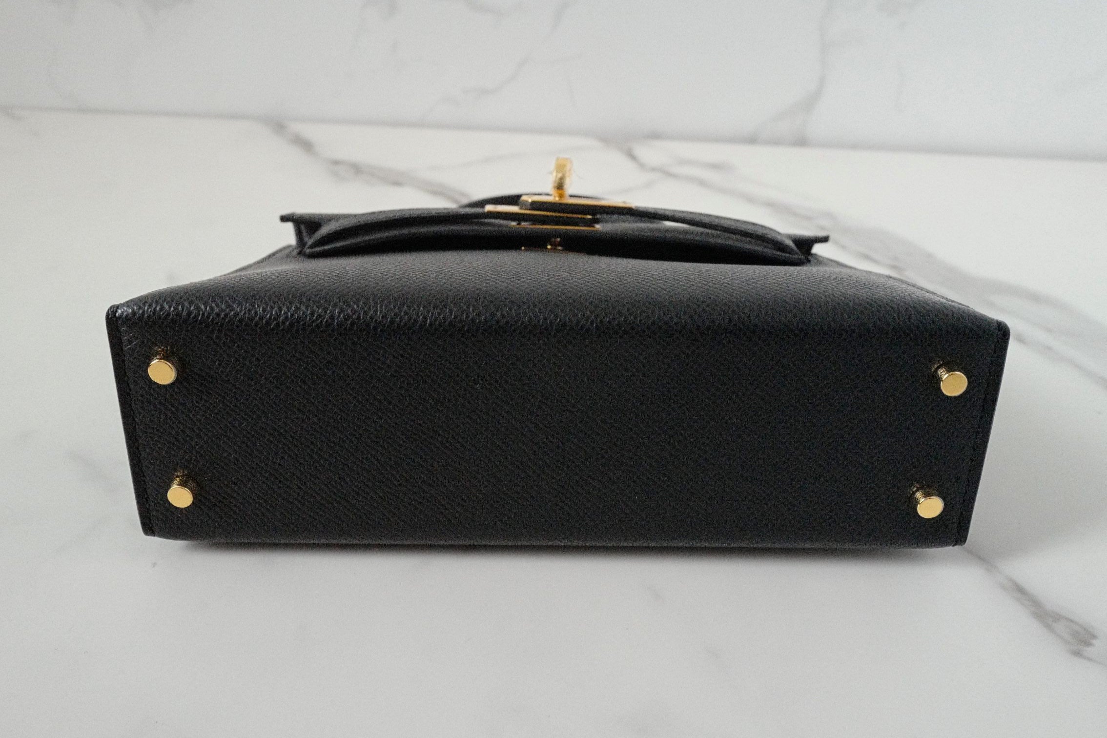 BNIB Hermes Mini Kelly Black Epsom Leather Gold Hardware G Stamp 2026