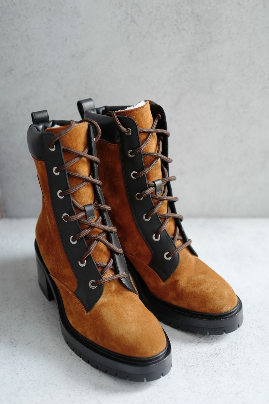 Hermes Bridge Suede Combat Boots Size 37.5 In Brown Over $1800 Retail