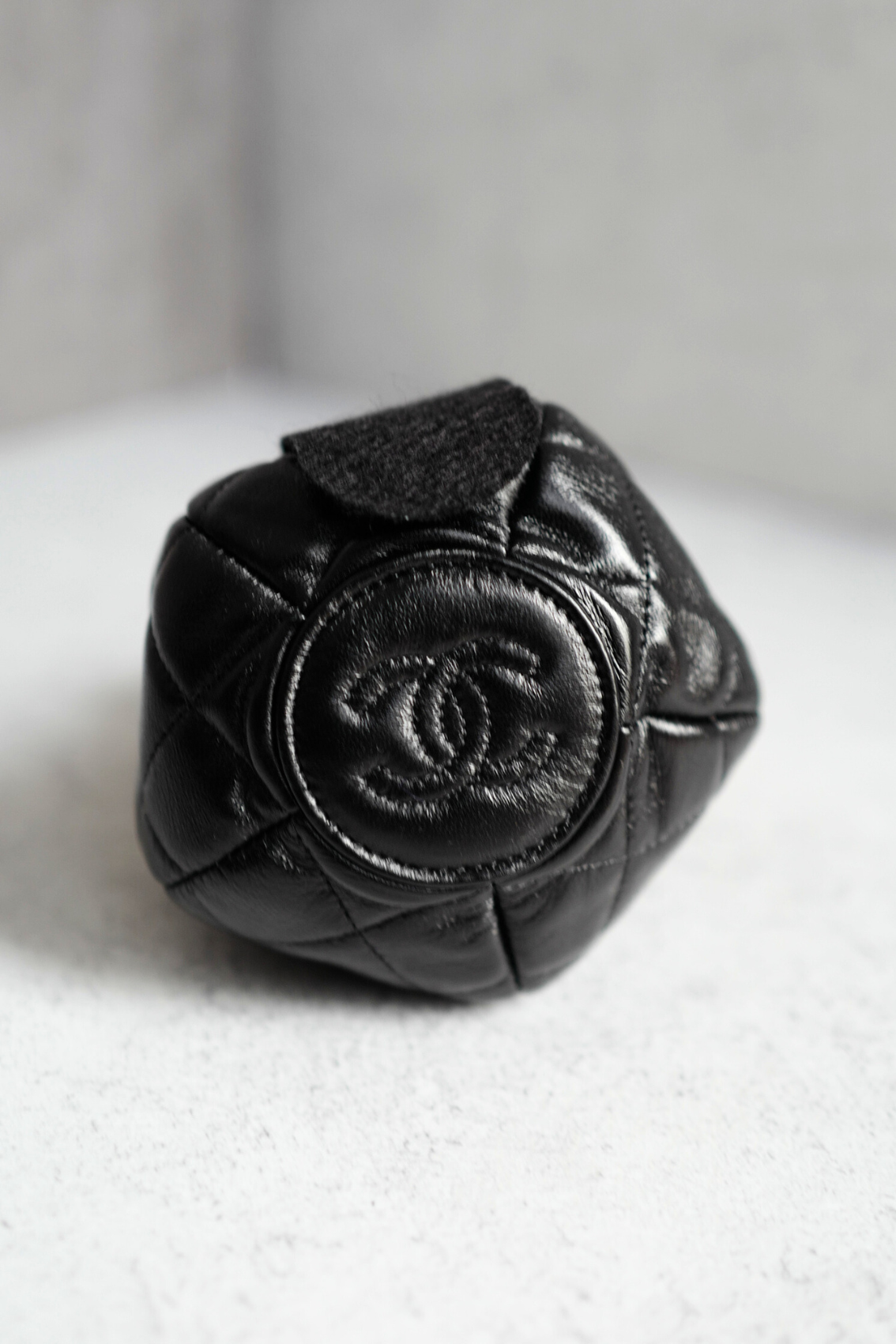 BNIB Chanel 23S Black Shiny Lambskin Clutch with Chain in Gold Hardware