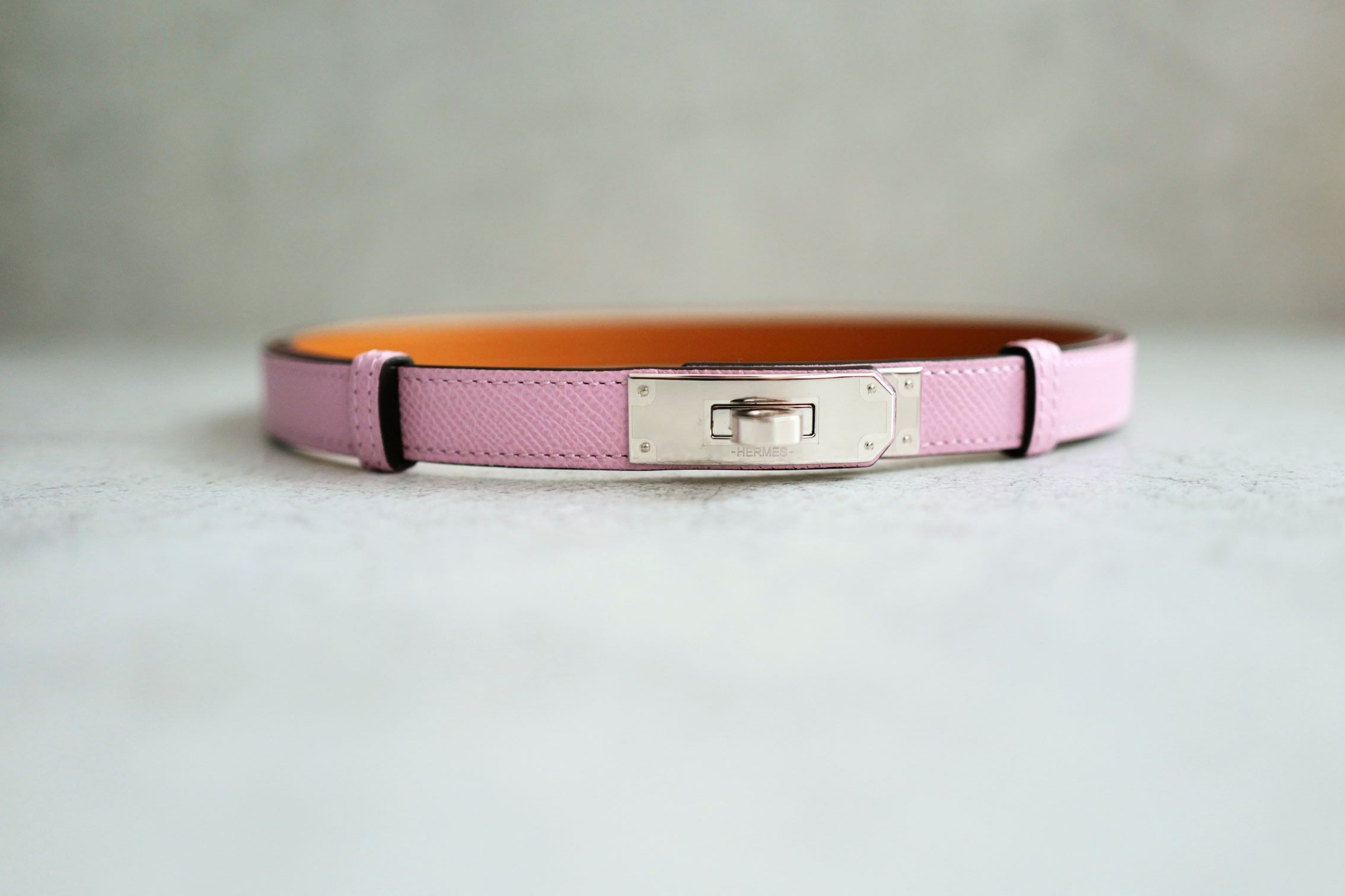BNIB Hermès Kelly 18 Belt Epsom in Mauve Sylvestre Palladium Hardware 2026