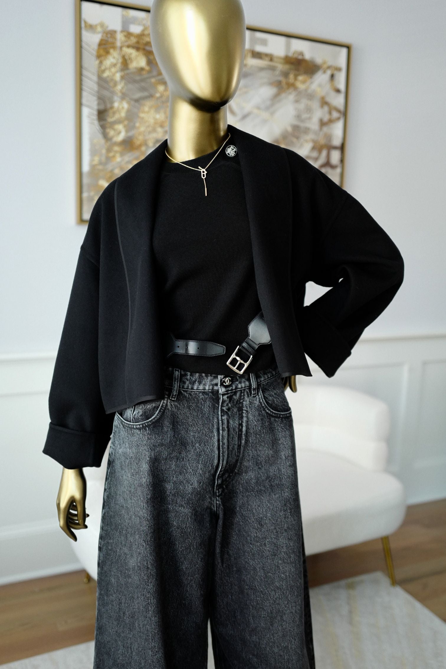 NEW Hermes Cashmere Jacket in Noir Size 36