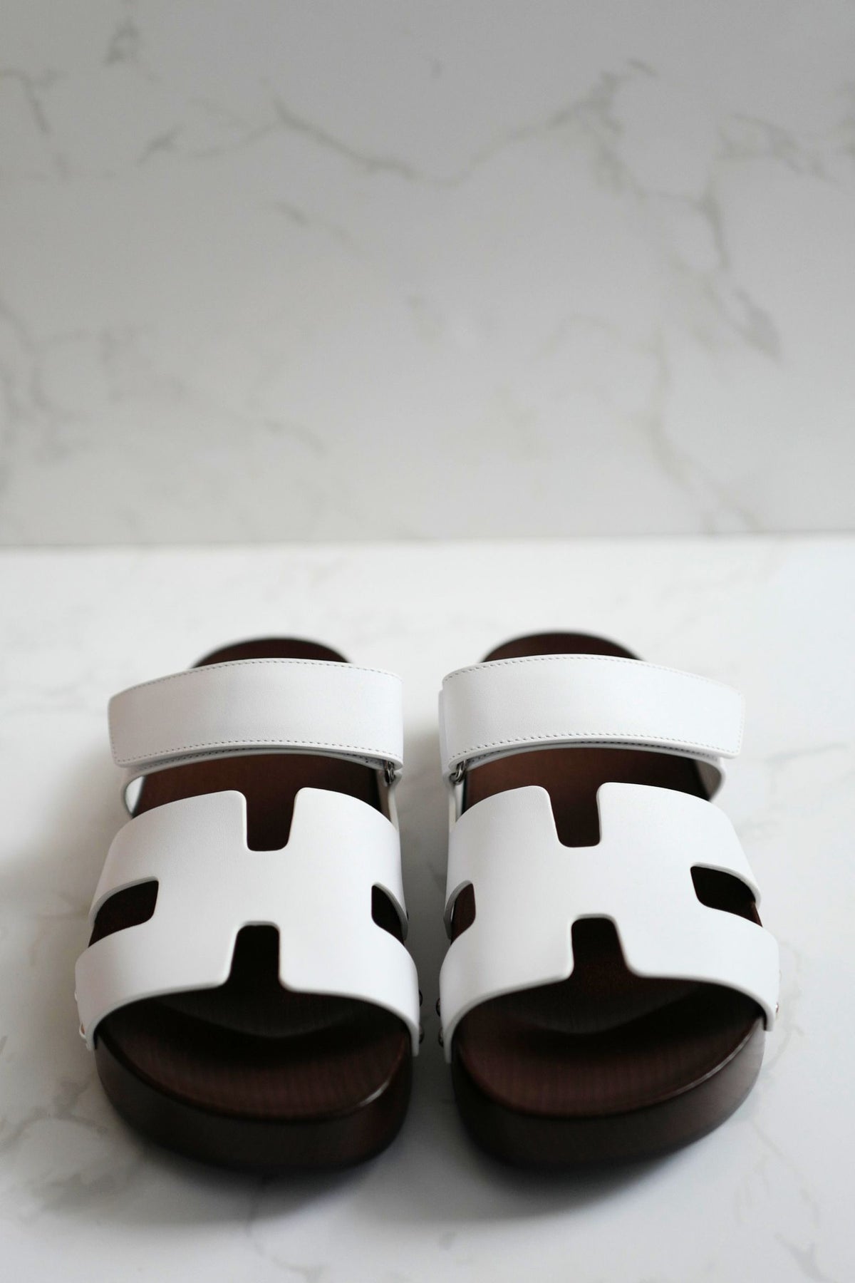 BNIB HERMÈS Kos Veau Women's Clog Blanc/white - Size 37