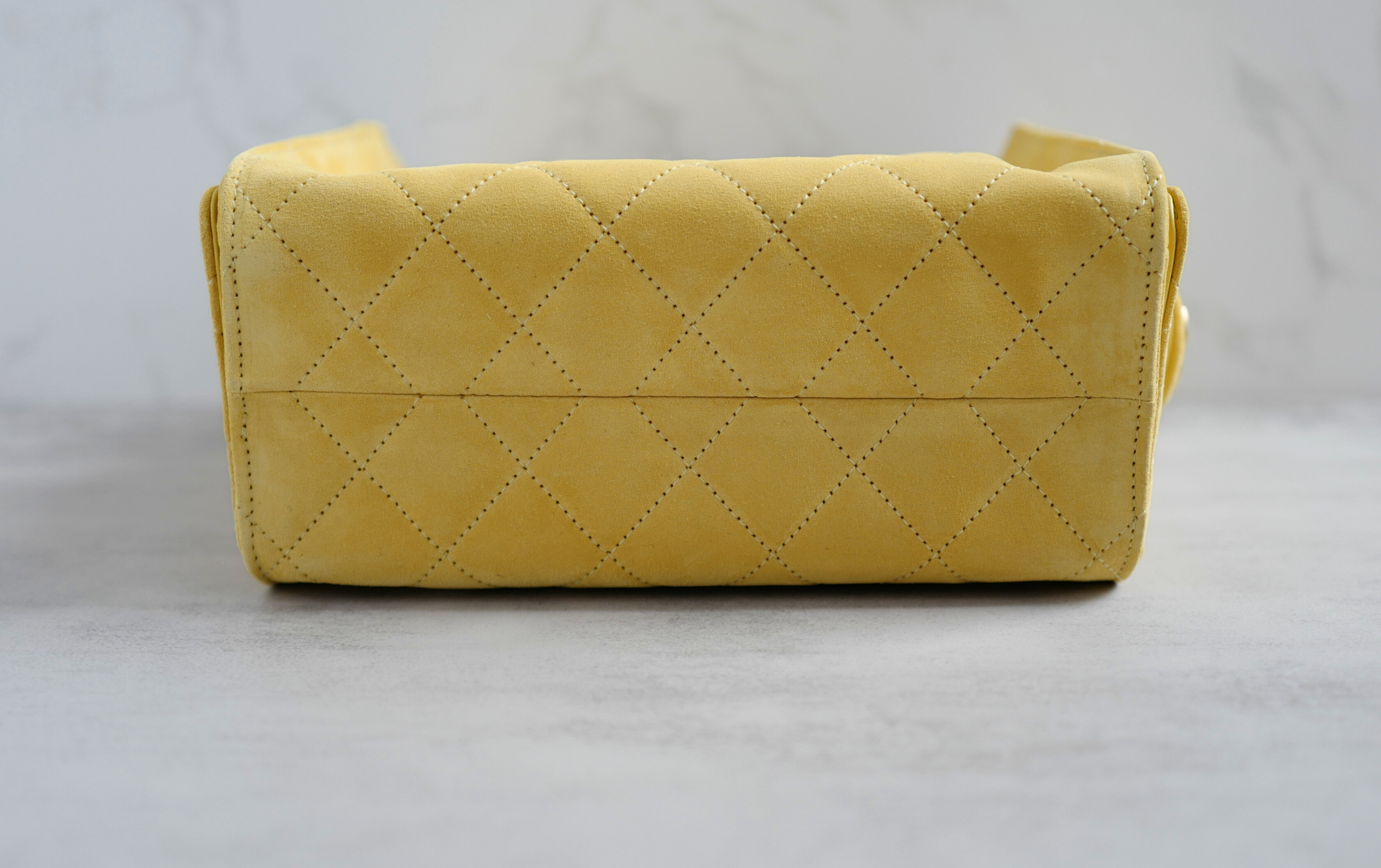 NEW Chanel 26C Mini Hobo Shoulder Bag in Yellow Suede with Gold Hardware