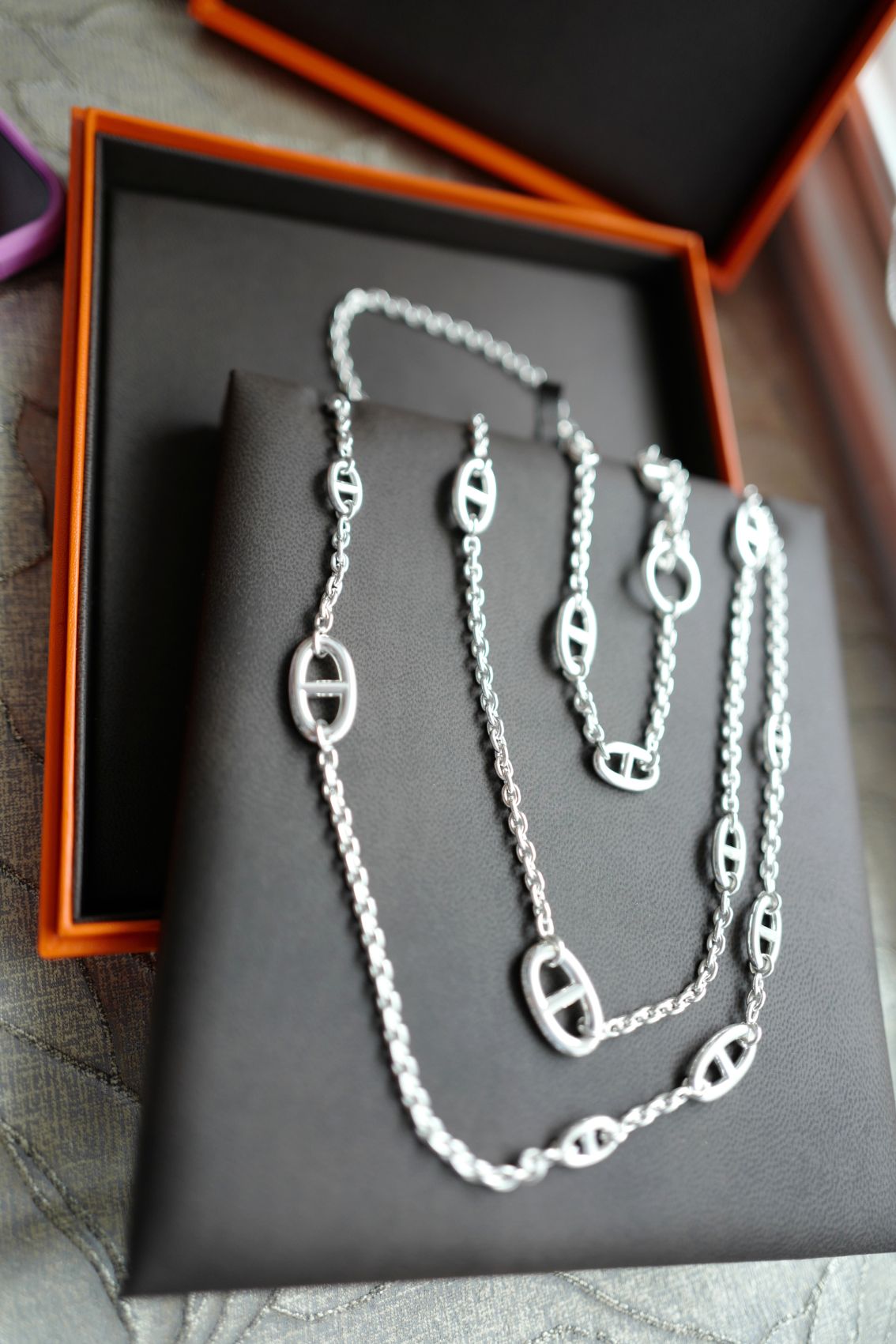 Hermès Farandole Long Necklace 160 Sterling Silver