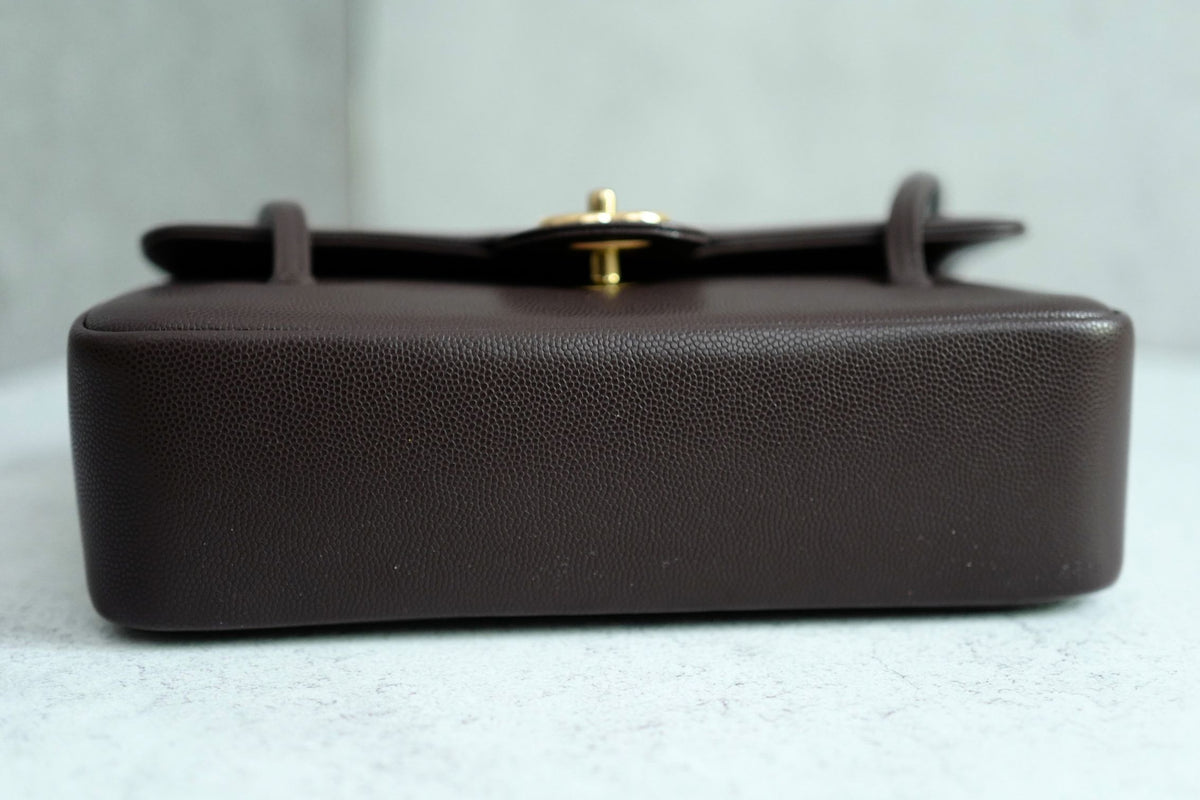 Chanel 26S Preppy Coco 22 Small Brown Grained Calfskin GHW Matthieu Blazy