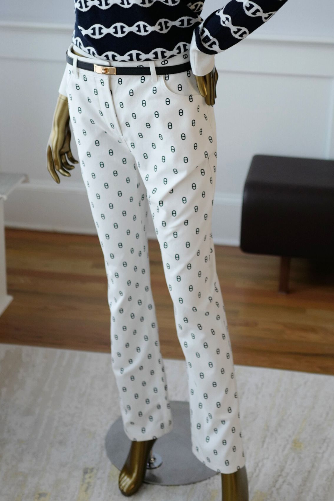 BNIB Hermes Chaine D’ancre 5 Pocket Pants Blanc Casse White Size 40
