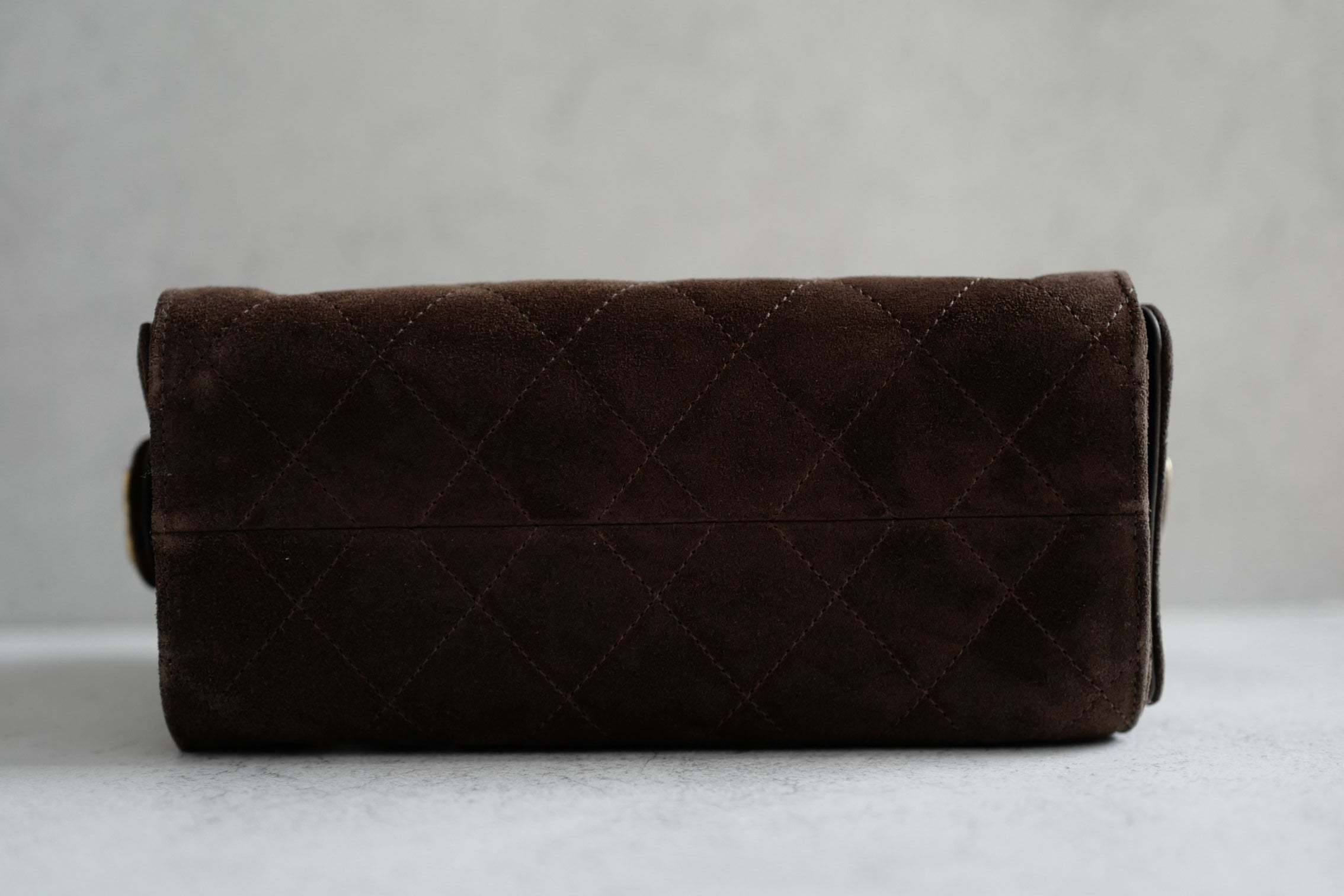 Chanel 26C Mini Hobo Dark Brown Suede Calfskin Gold Hardware
