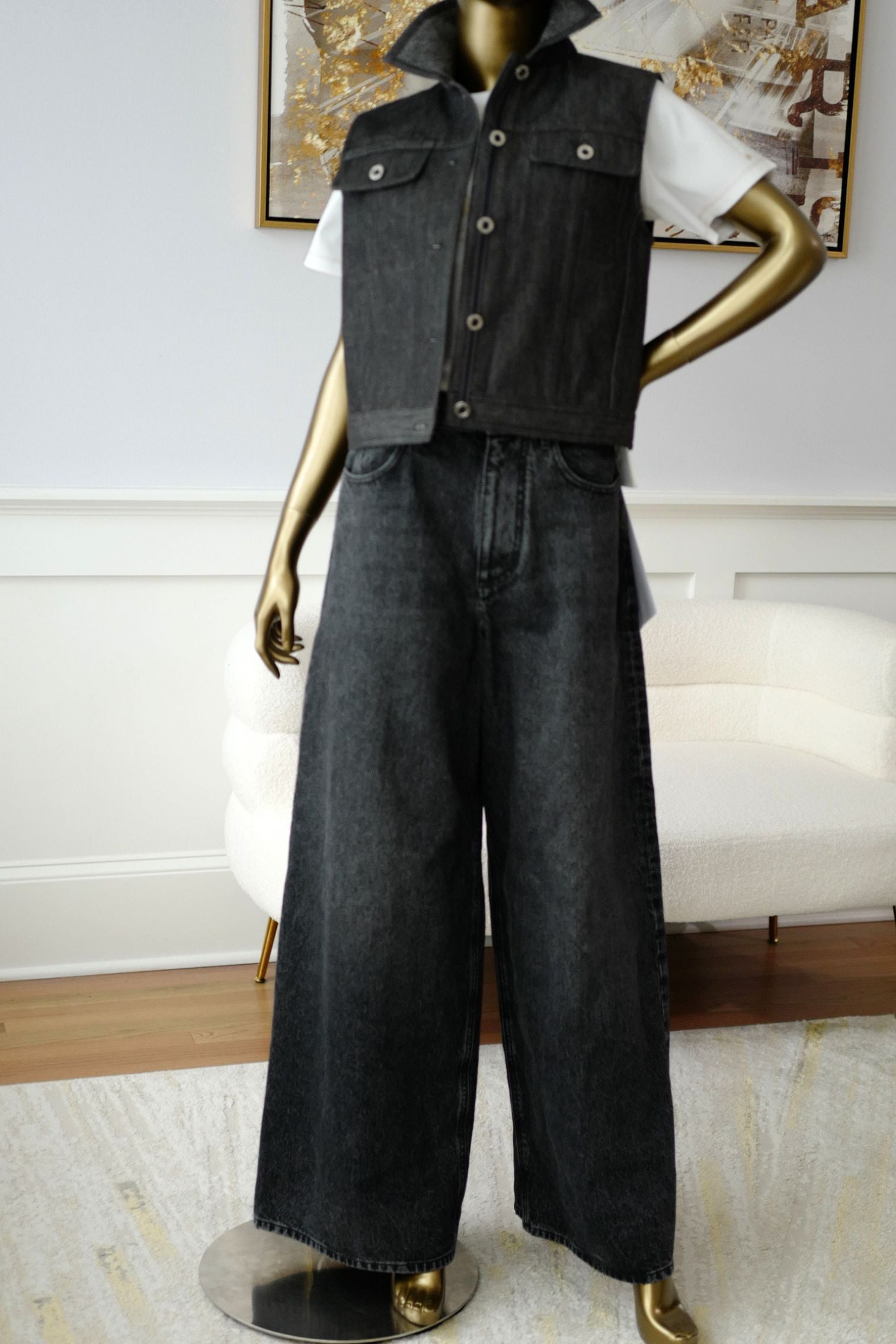 Chanel Métiers d’Art 2026 Matthieu Blazy Denim Dark Jeans Pants Size 36