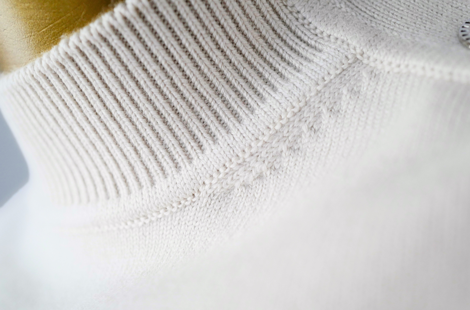 Hermès Sweater with Ferronnerie Button Details Jewel Knit Mock Neck Size 36 Beige Sable