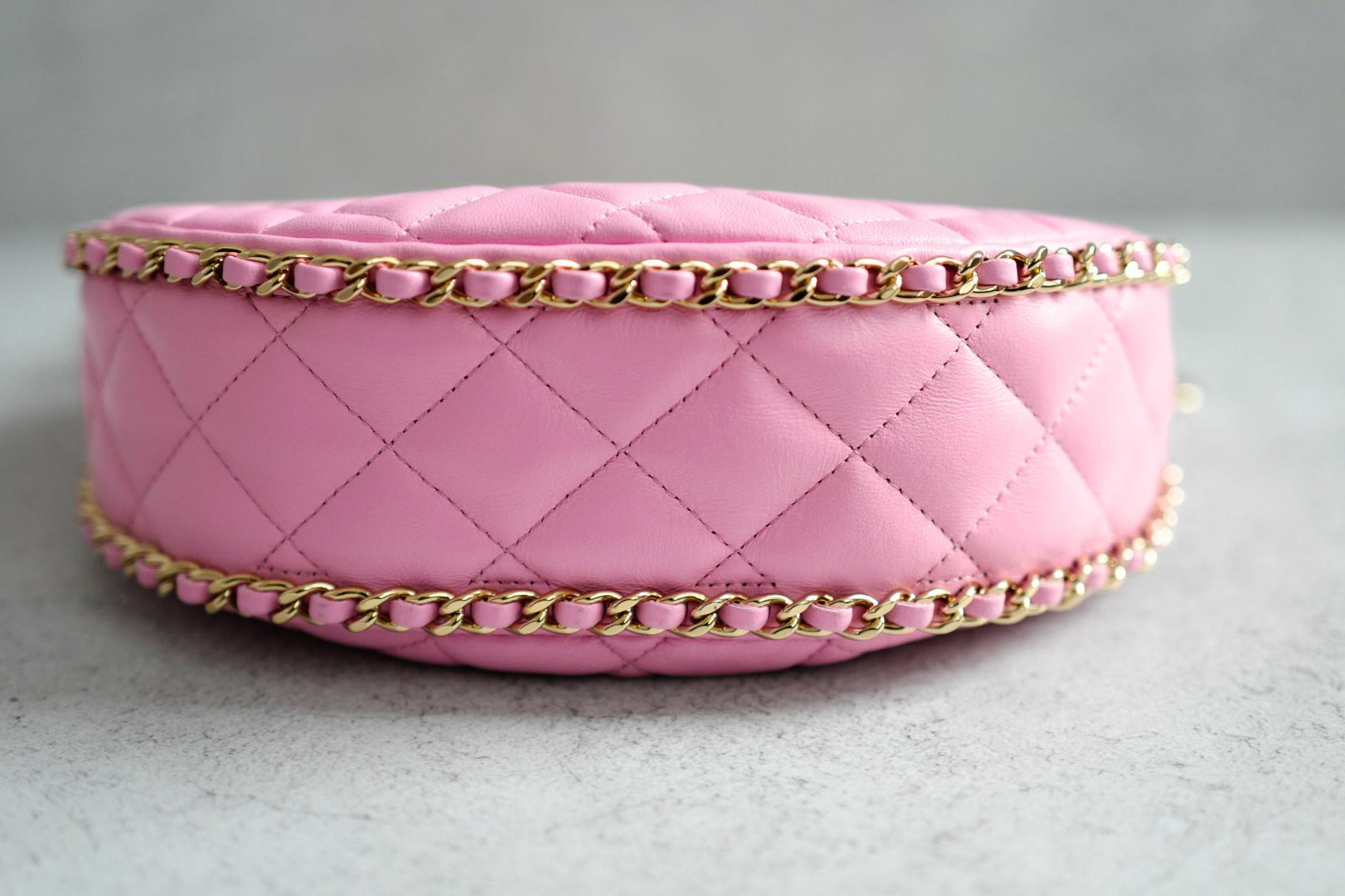 Chanel 23P Small Half Moon Hobo Bag In Lilac Pink With Gold Hardware