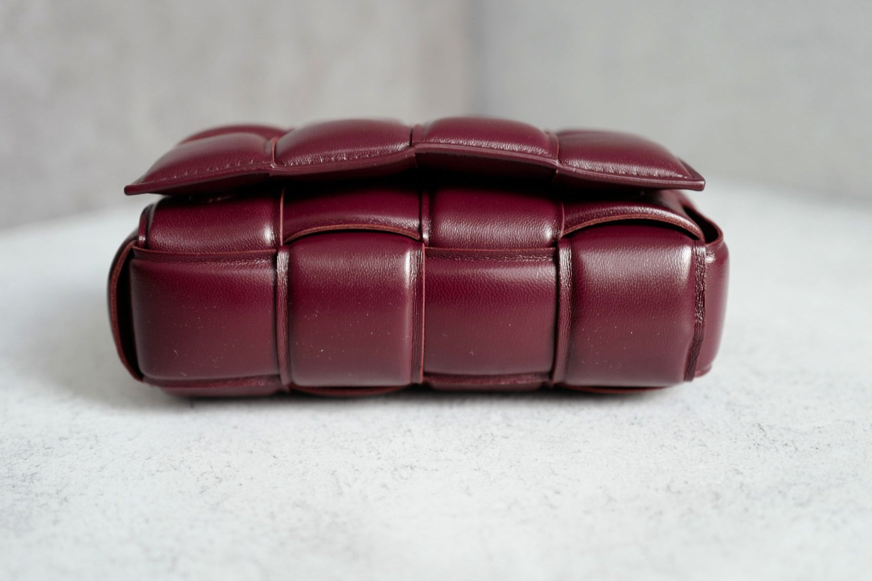 Bottega Veneta Padded Burgundy Small Cassette Belt Bag NEW