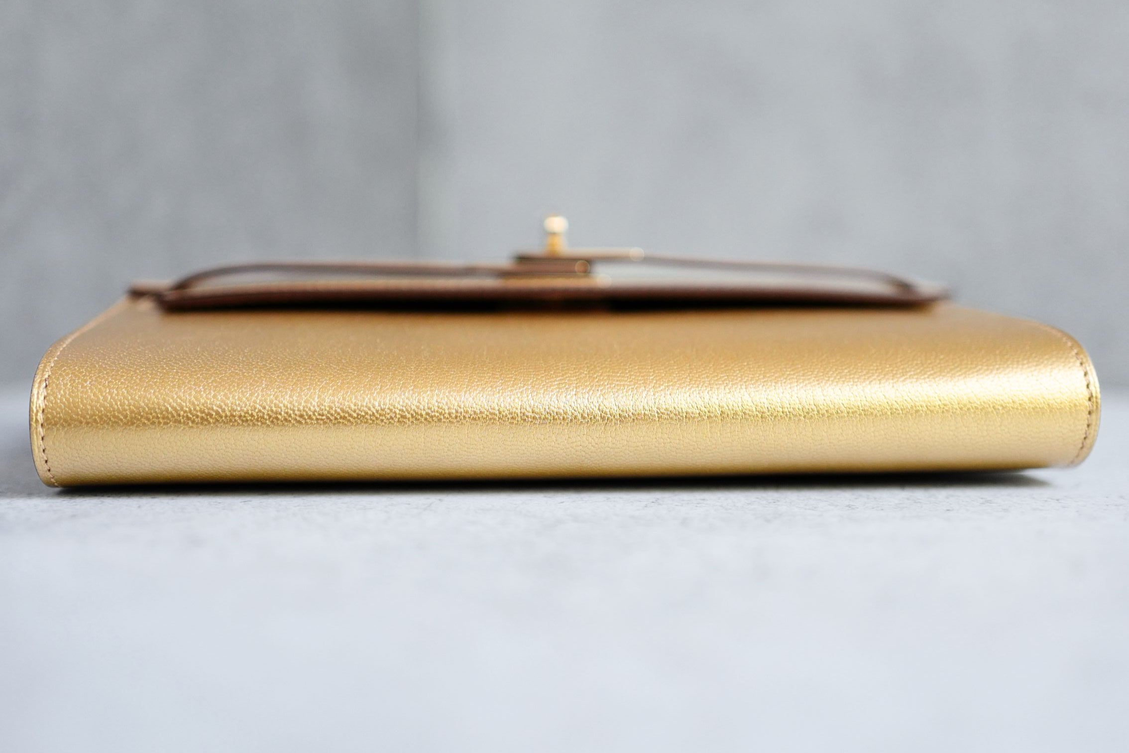 Hermès Kelly Classique To Go Wallet Gold Chamkilight Permabrass Hardware G Stamp